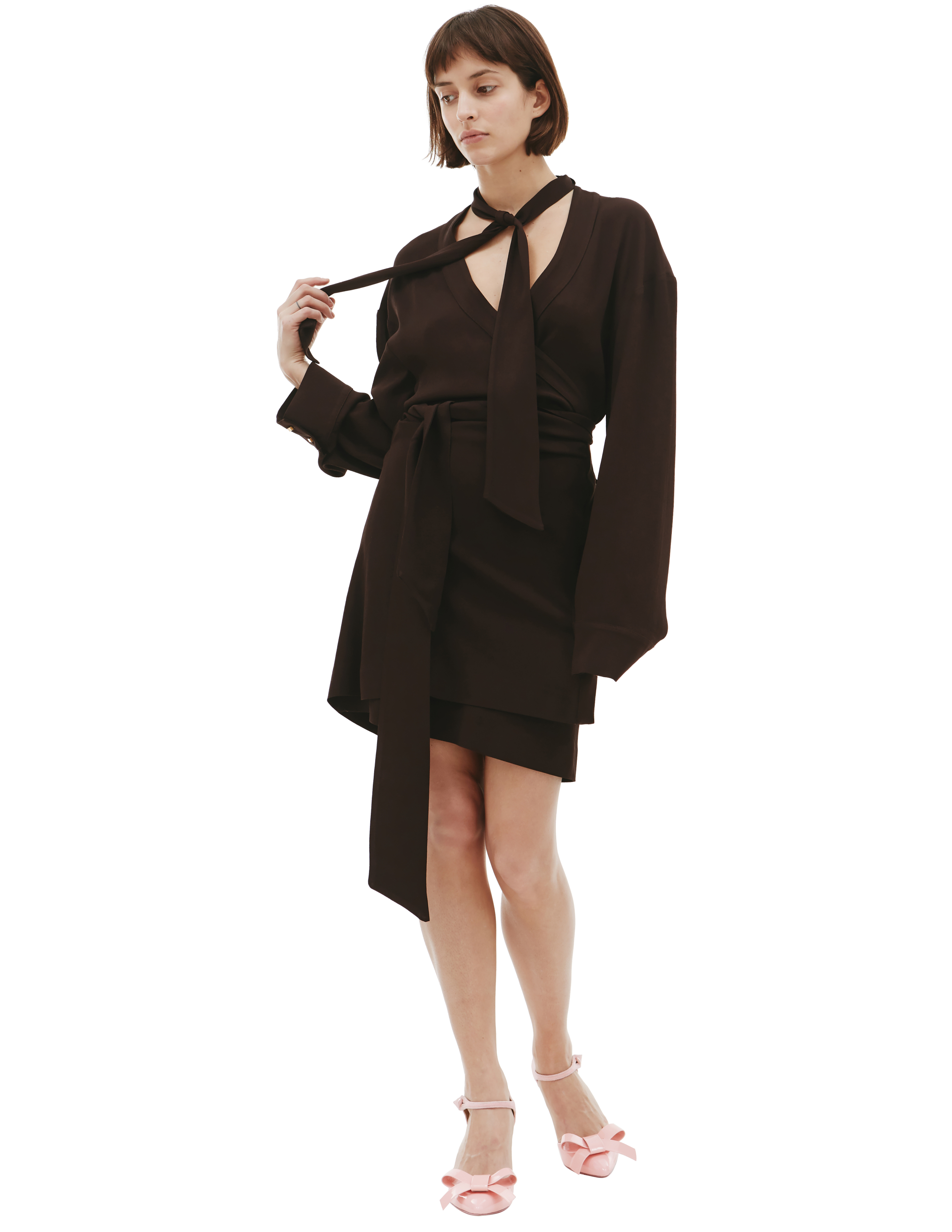 Платье мини на запах Blumarine 24/2/2A181A/brown