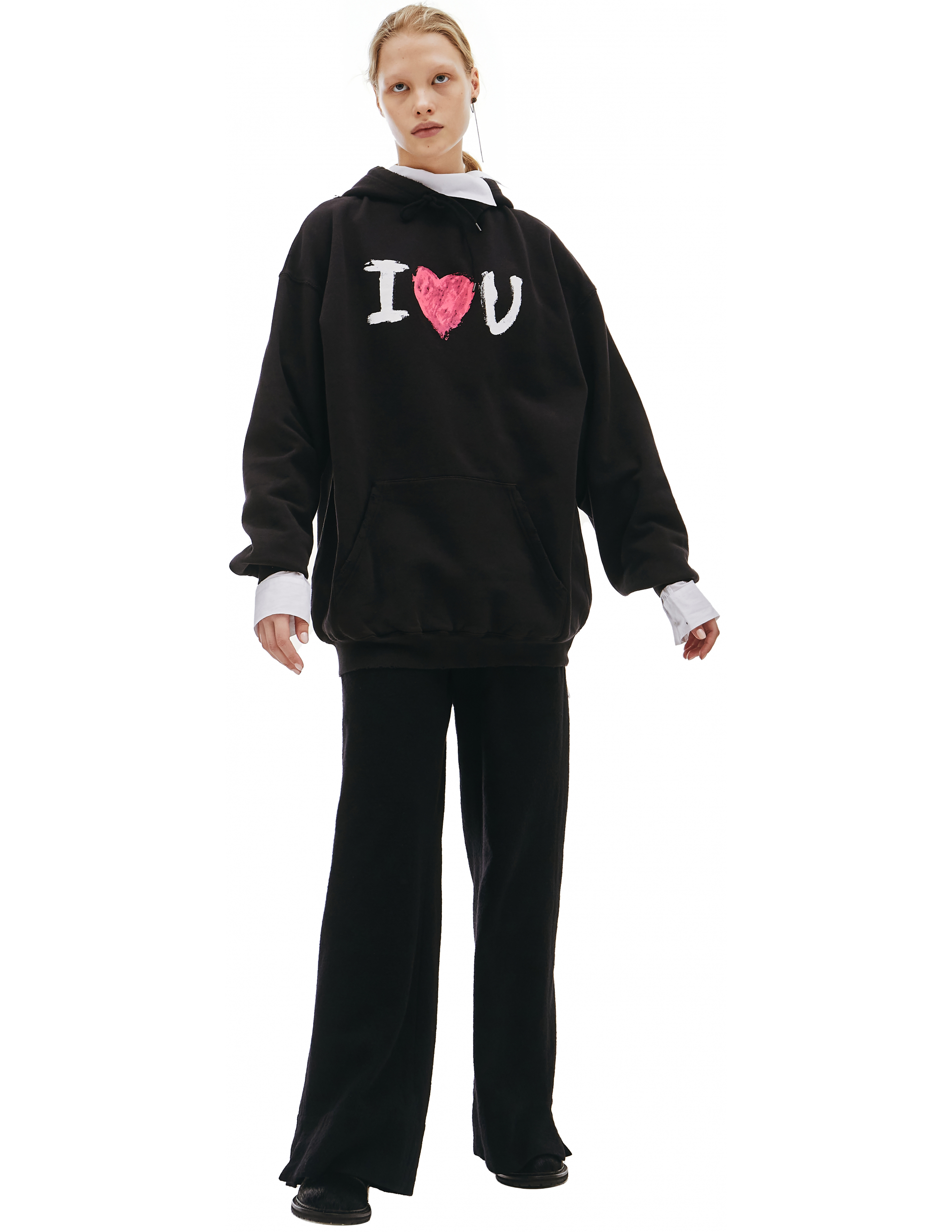 Худи с принтом I Love U Balenciaga 578135/TJVL6/1070