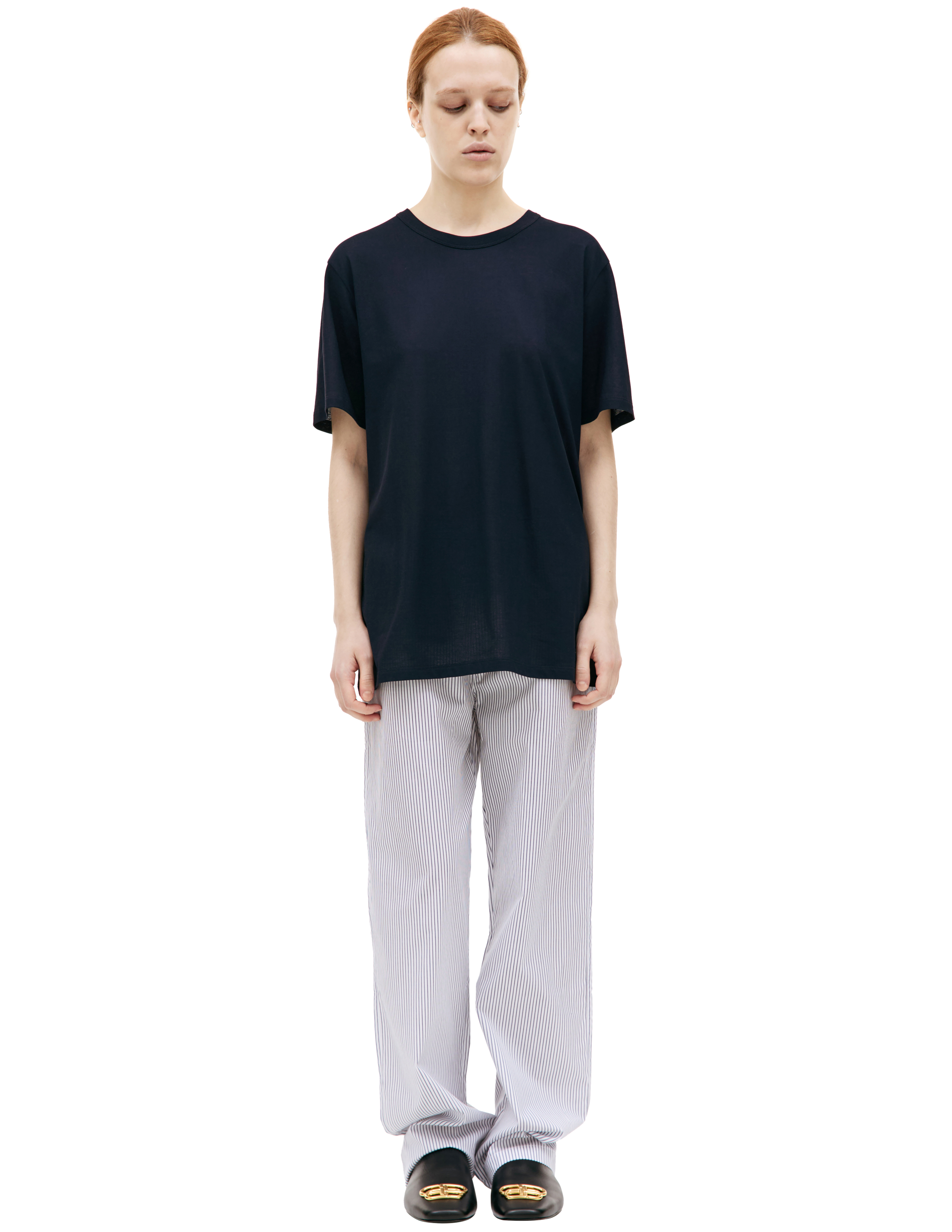 Полупрозрачная футболка из хлопка Jil Sander J47GC0012/J45031/402