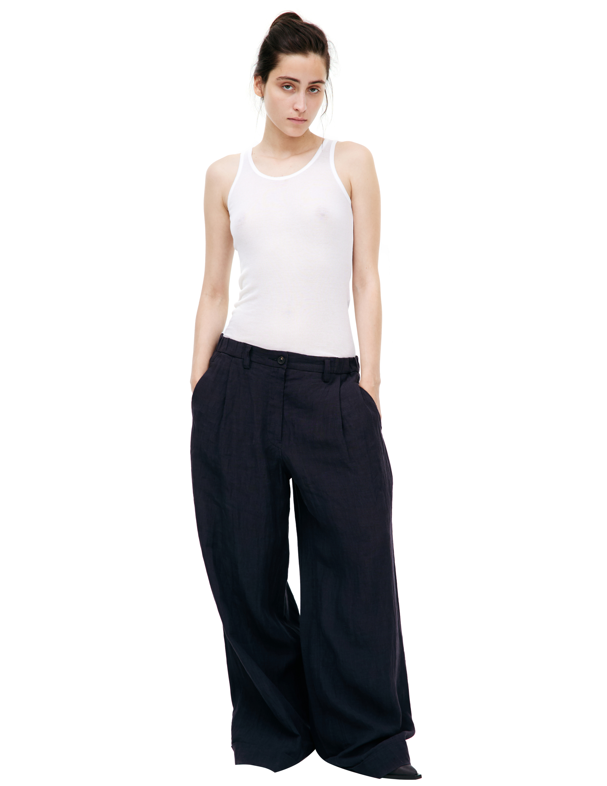 Широкие брюки из льна Ziggy Chen 0W2520506