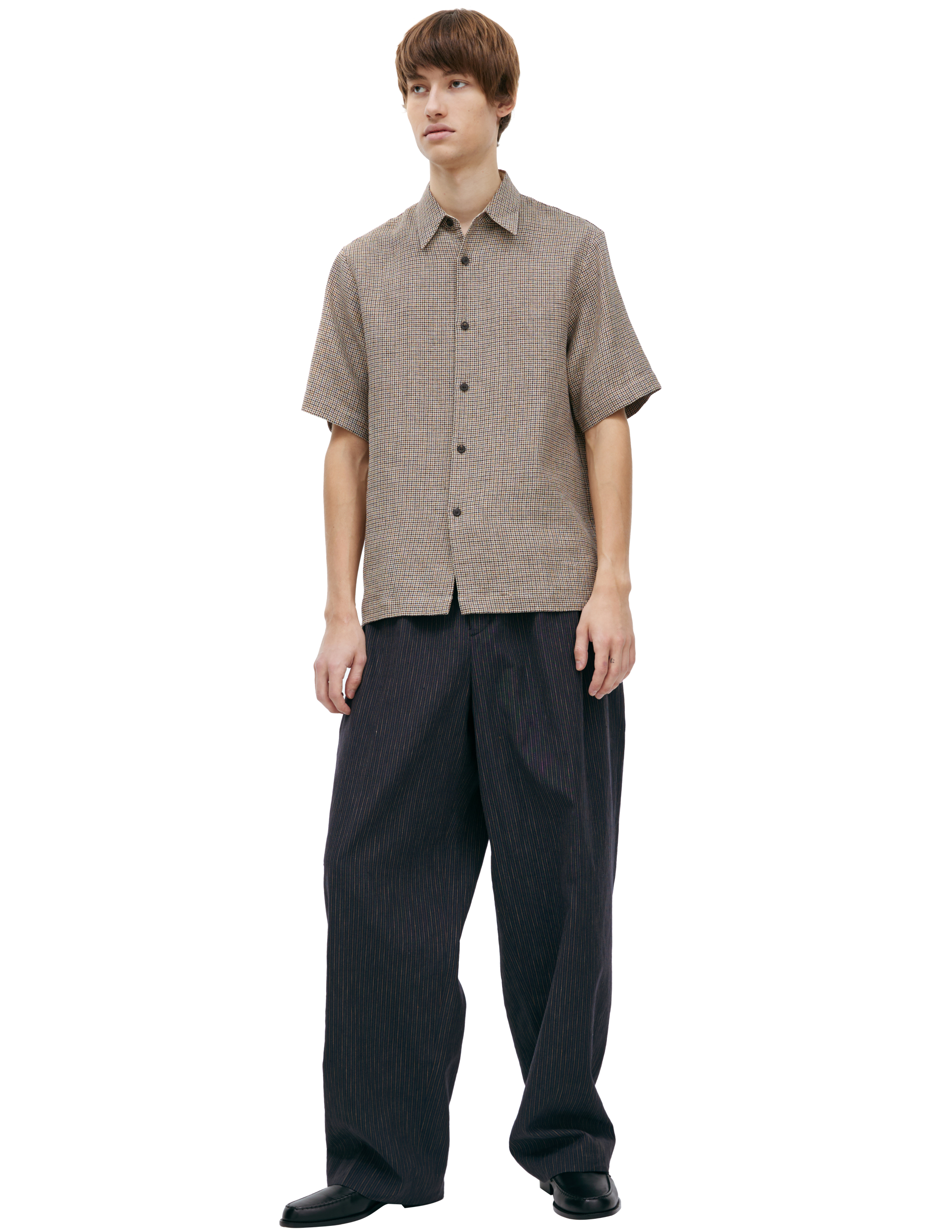 Льняная рубашка с монопринтом Dries Van Noten 241-020708-8309-102