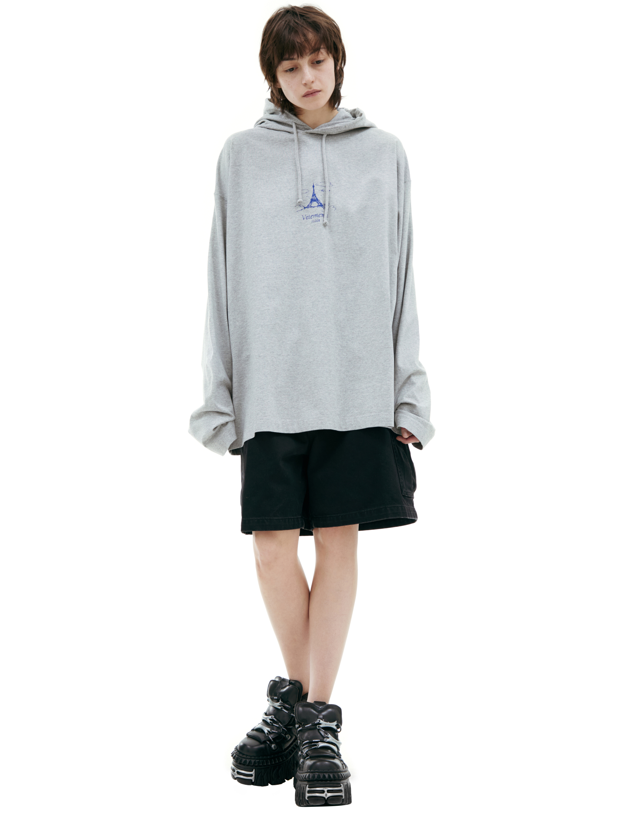 Серое худи с принтом VETEMENTS UA66HD870G