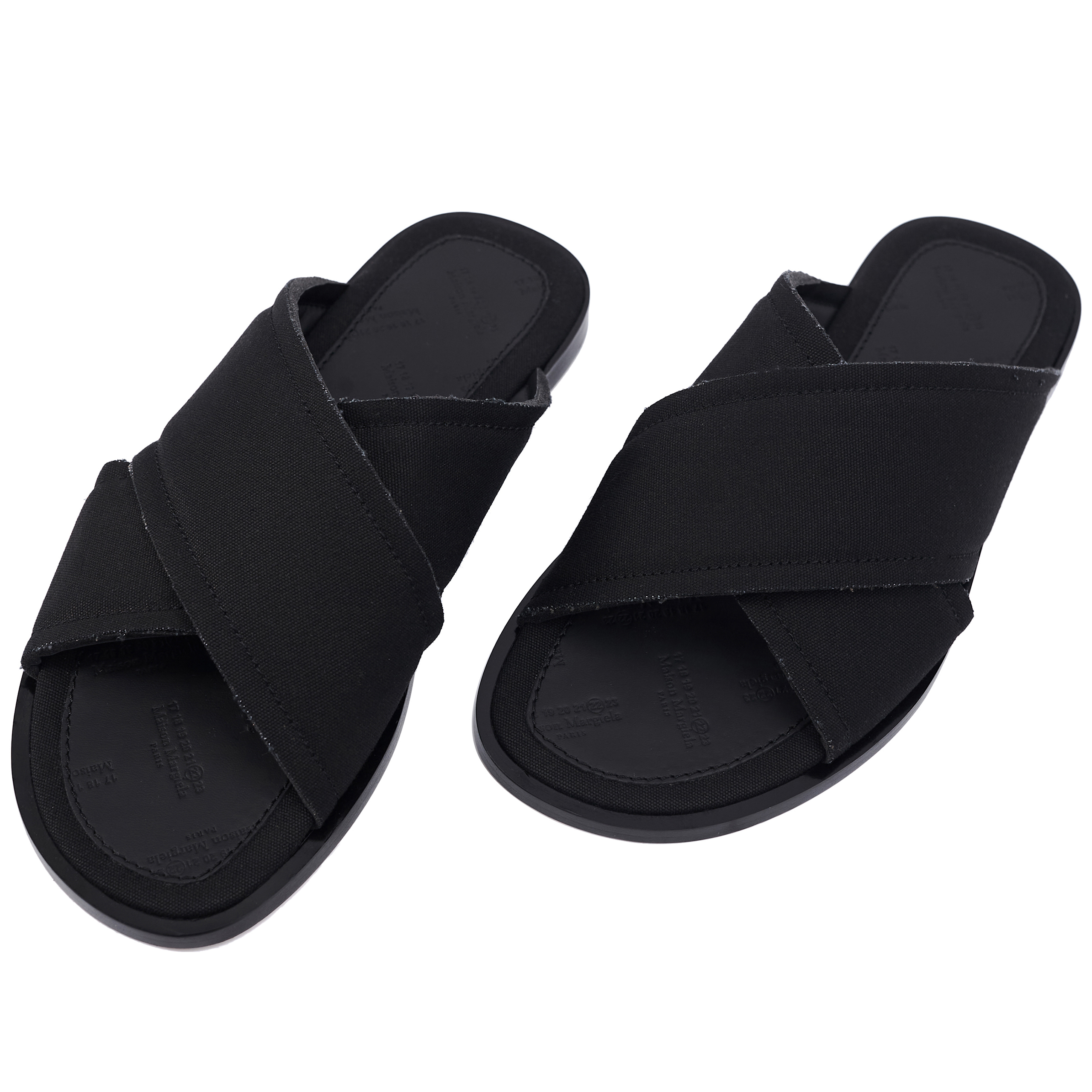 Текстильные сандалии черного цвета Maison Margiela S57WX0074/P3958/T8013