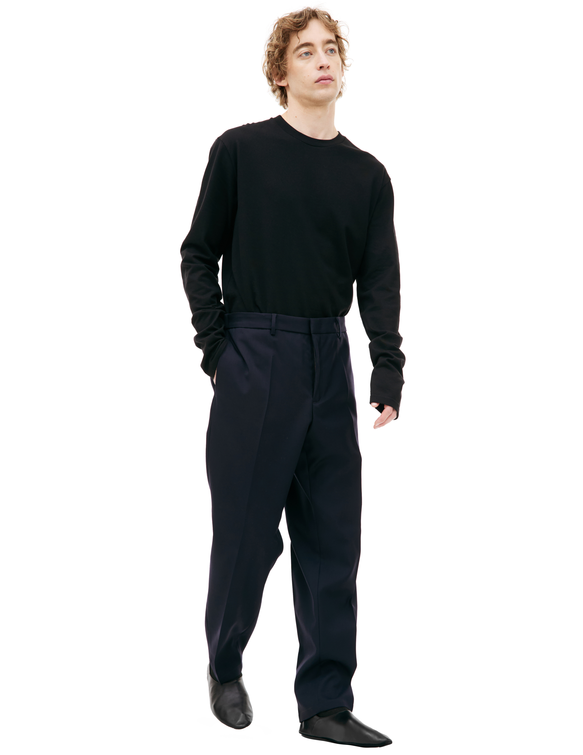 Шерстяные брюки со стрелками Jil Sander J21KA0011/J41136/401