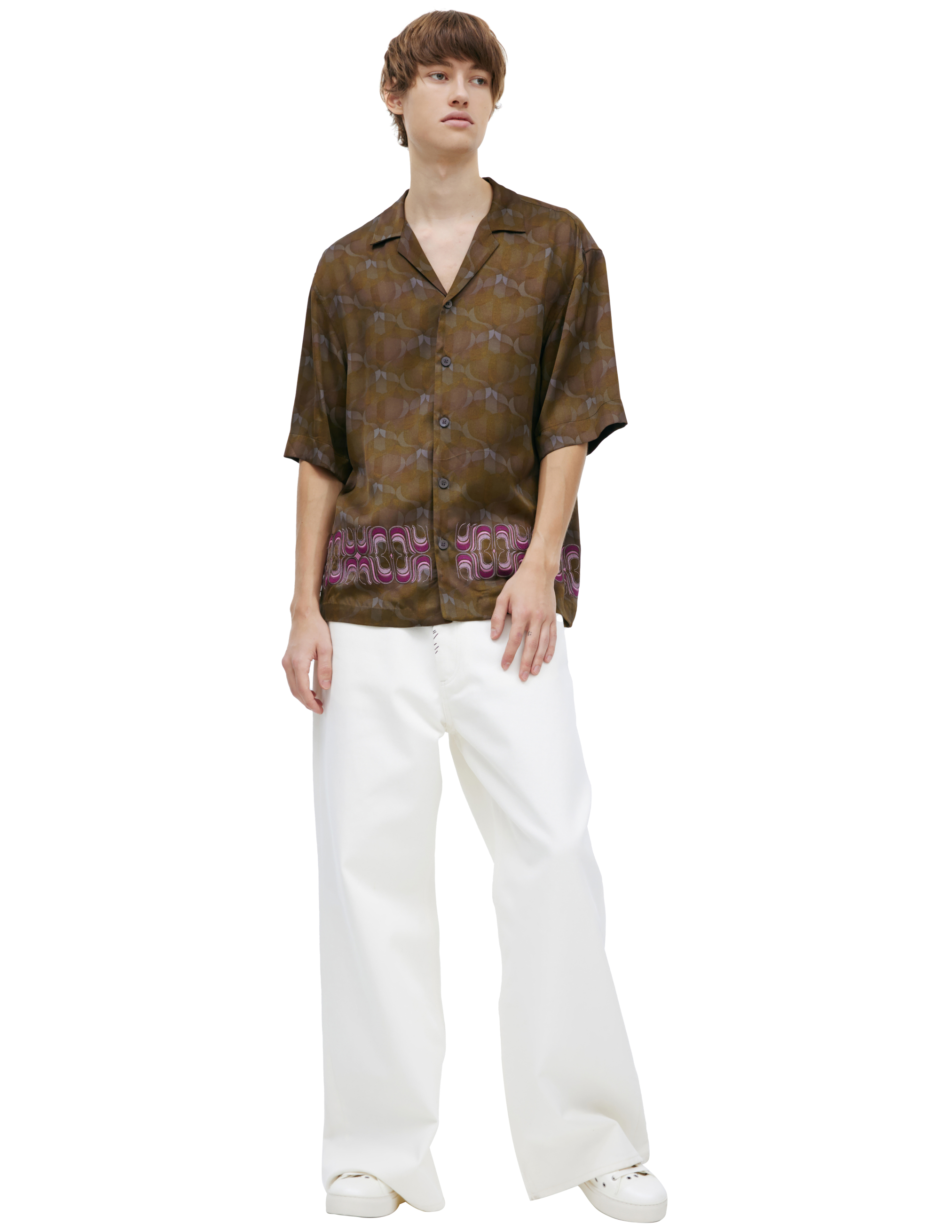 Рубашка с монопринтом Dries Van Noten 241-020715-8139-606