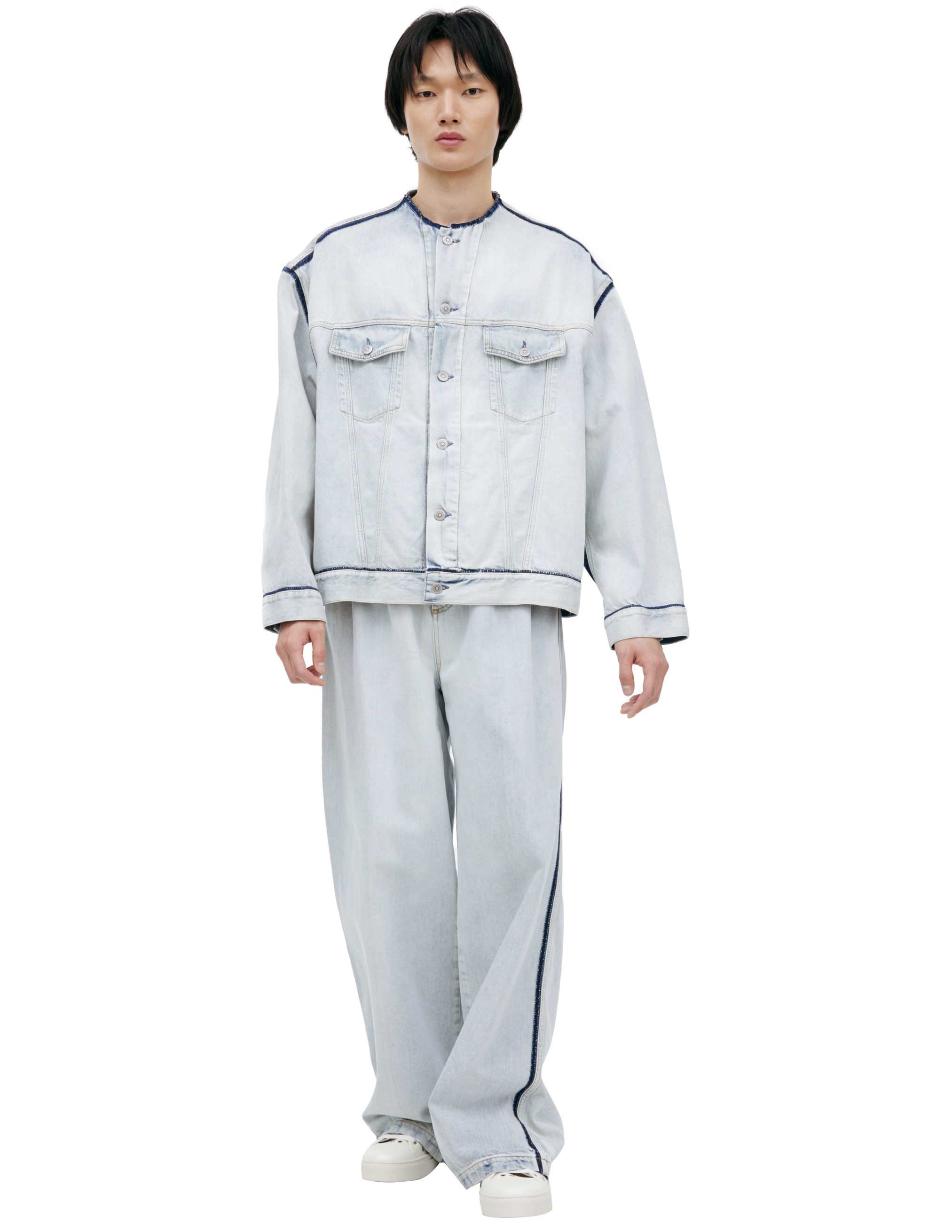 Джинсовая куртка с контрастными швами Maison Margiela S50AM0611/S30870/965