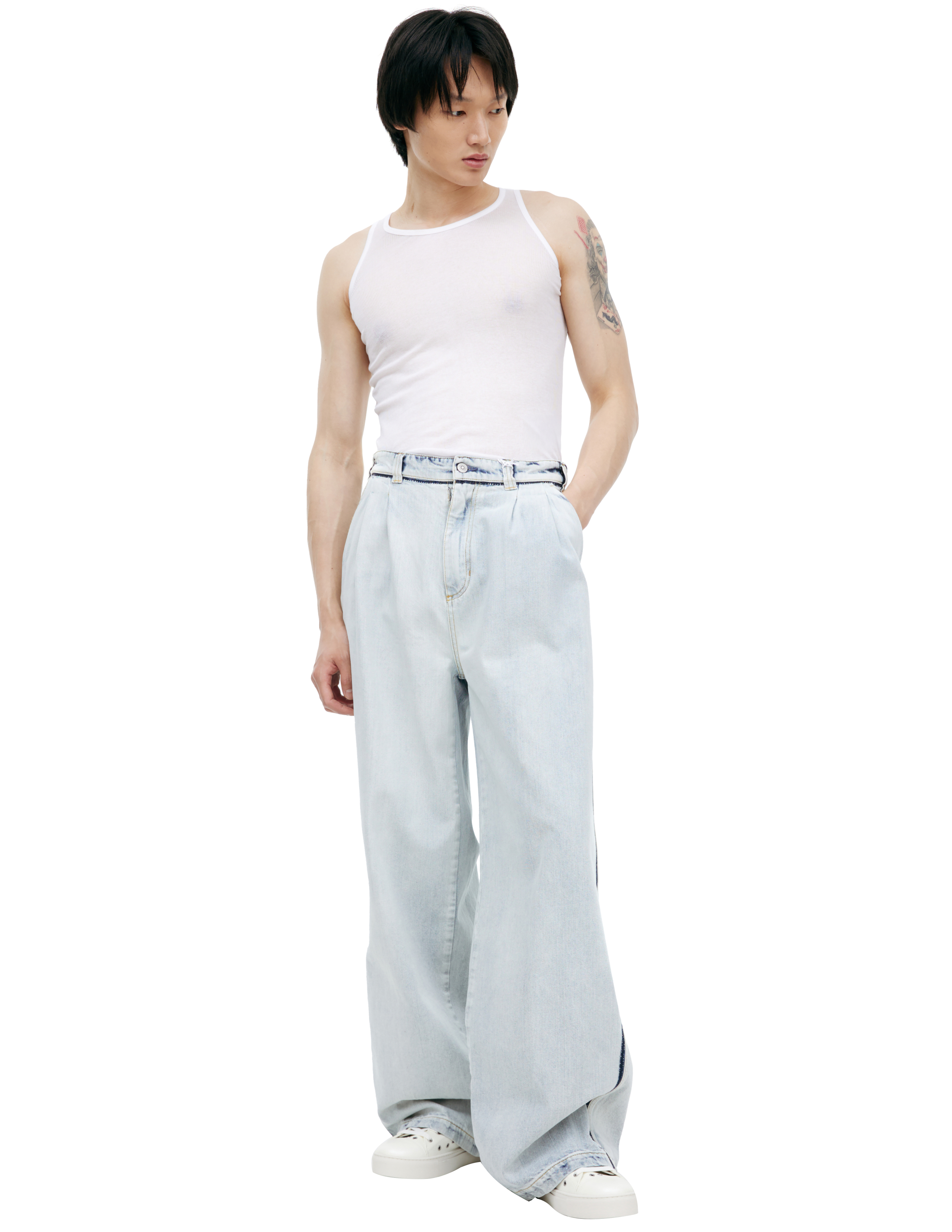 Джинсы с контрастной строчкой Maison Margiela S50KA0647/S30870/965