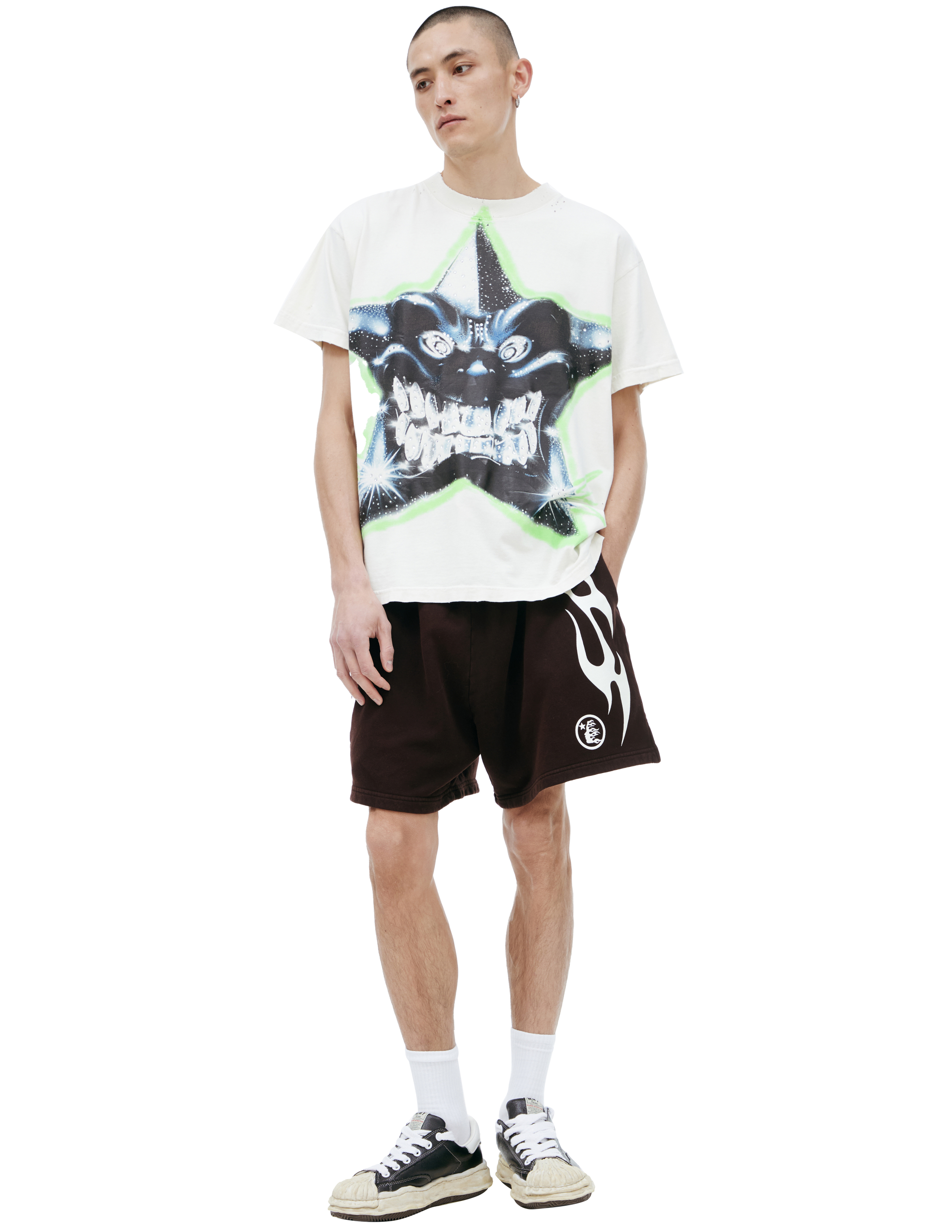 Белая футболка со стразами Hellstar HSCXTEE01-WHT