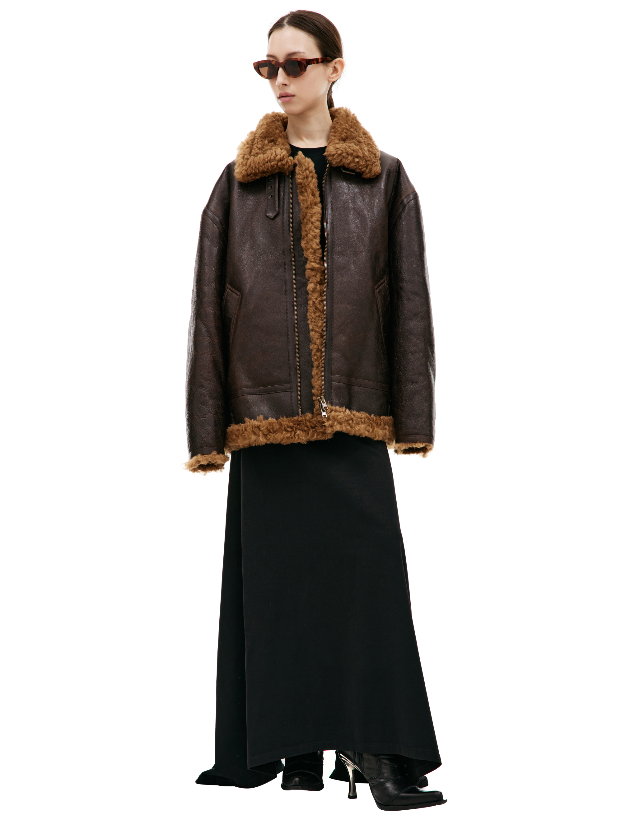 Кожаная куртка-авиатор VETEMENTS UA65JA670B