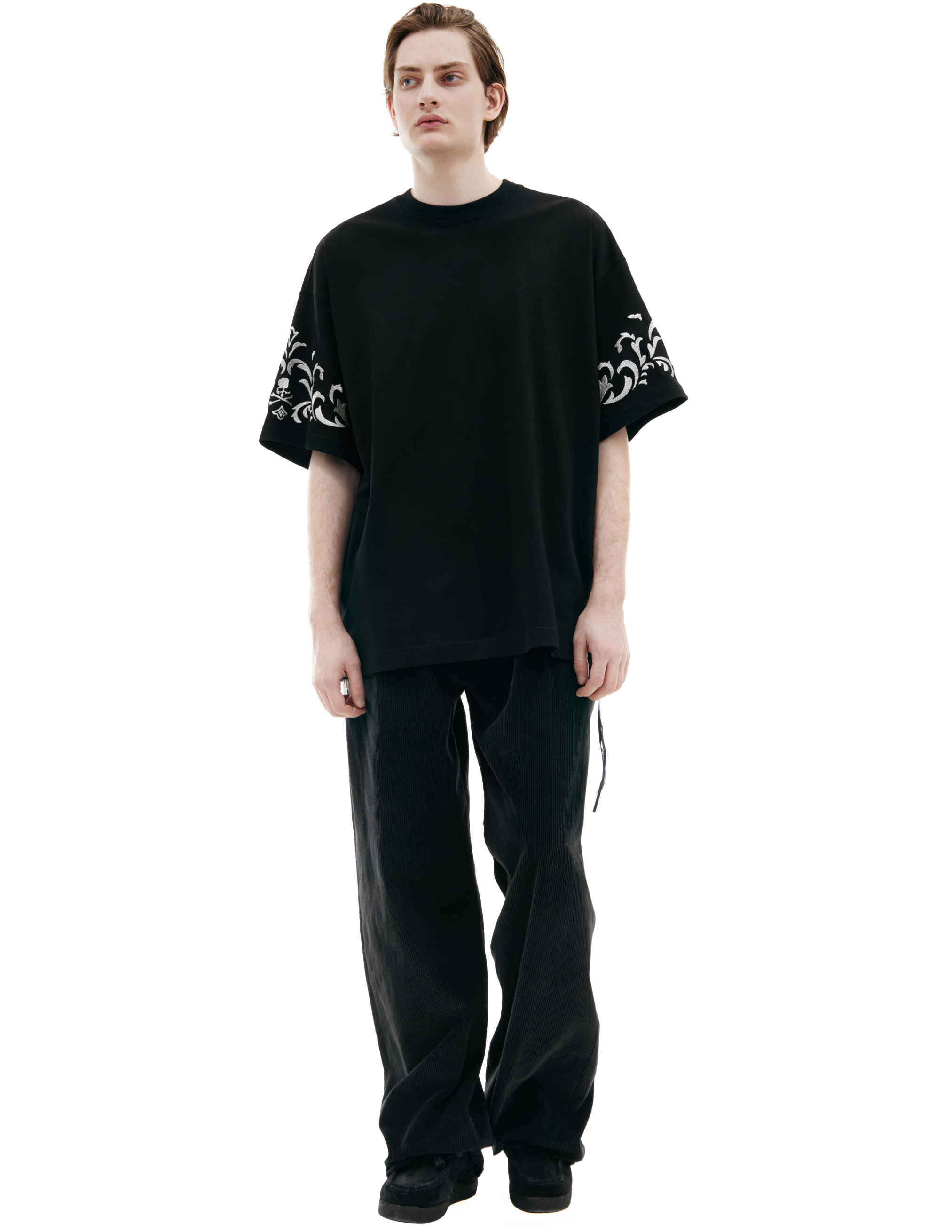 Black T-shirt with ornaments Mastermind WORLD MW25S14-TS047-022