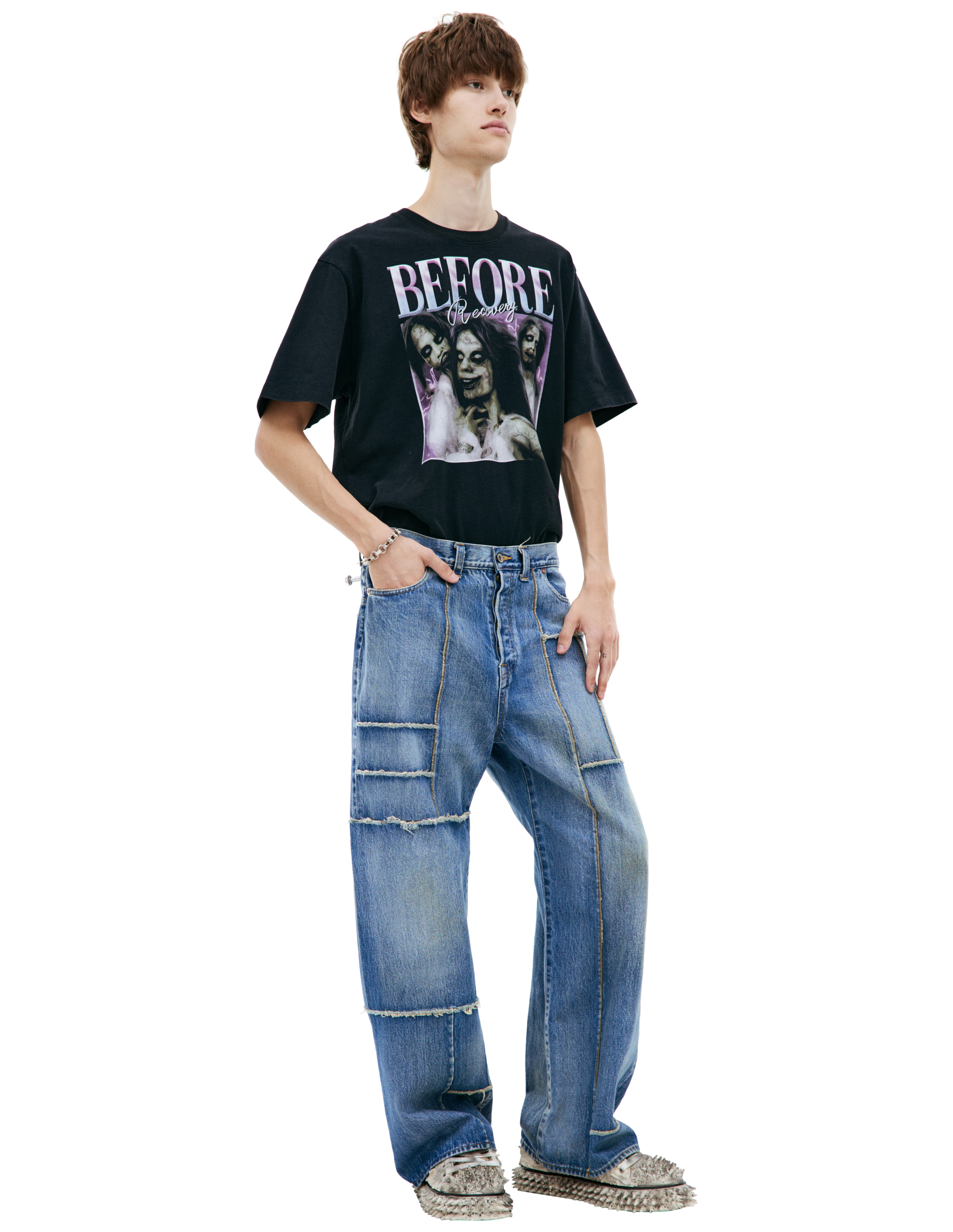 Синие джинсы со швами Doublet 24AW15PT281