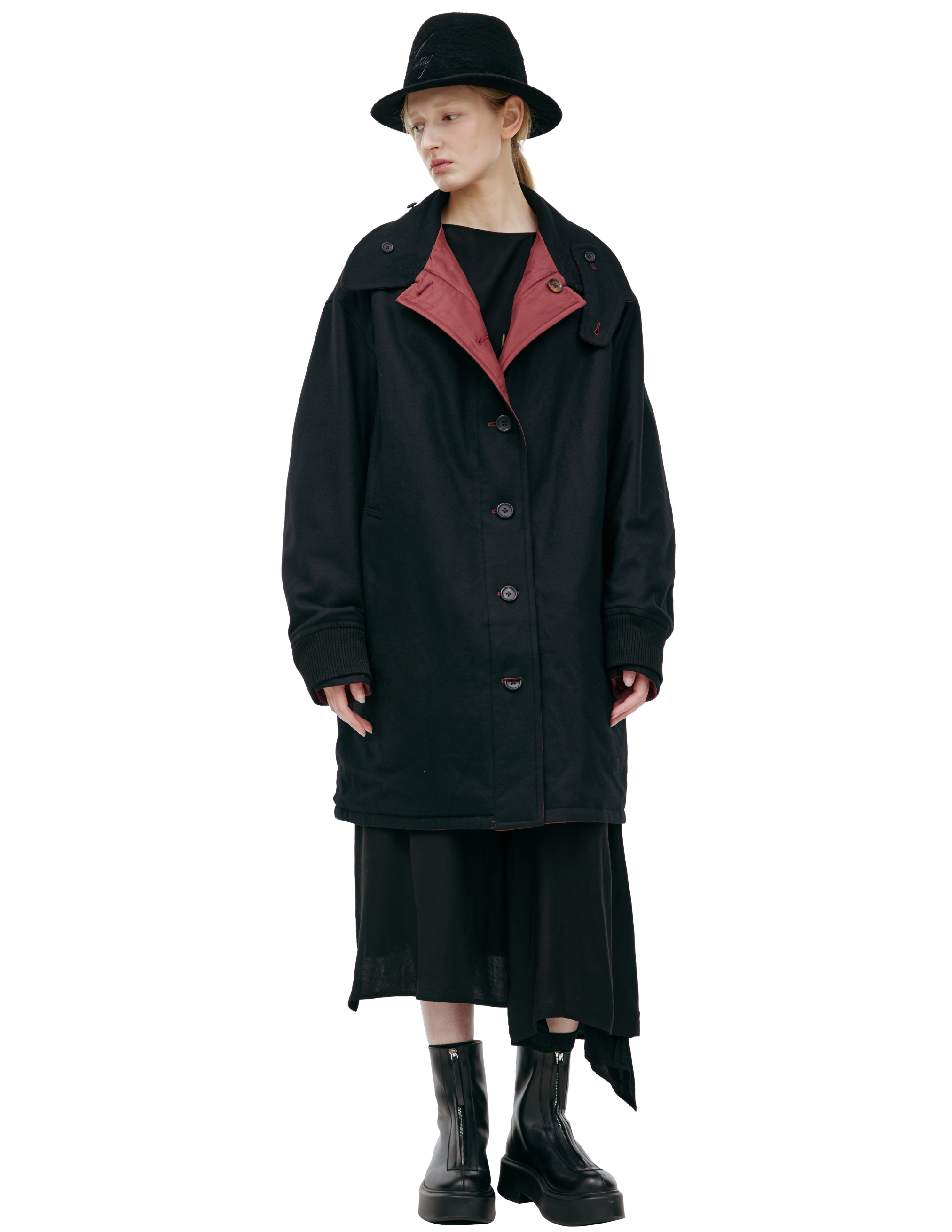 Двустороннее пальто с принтом Yohji Yamamoto HO-C12-801