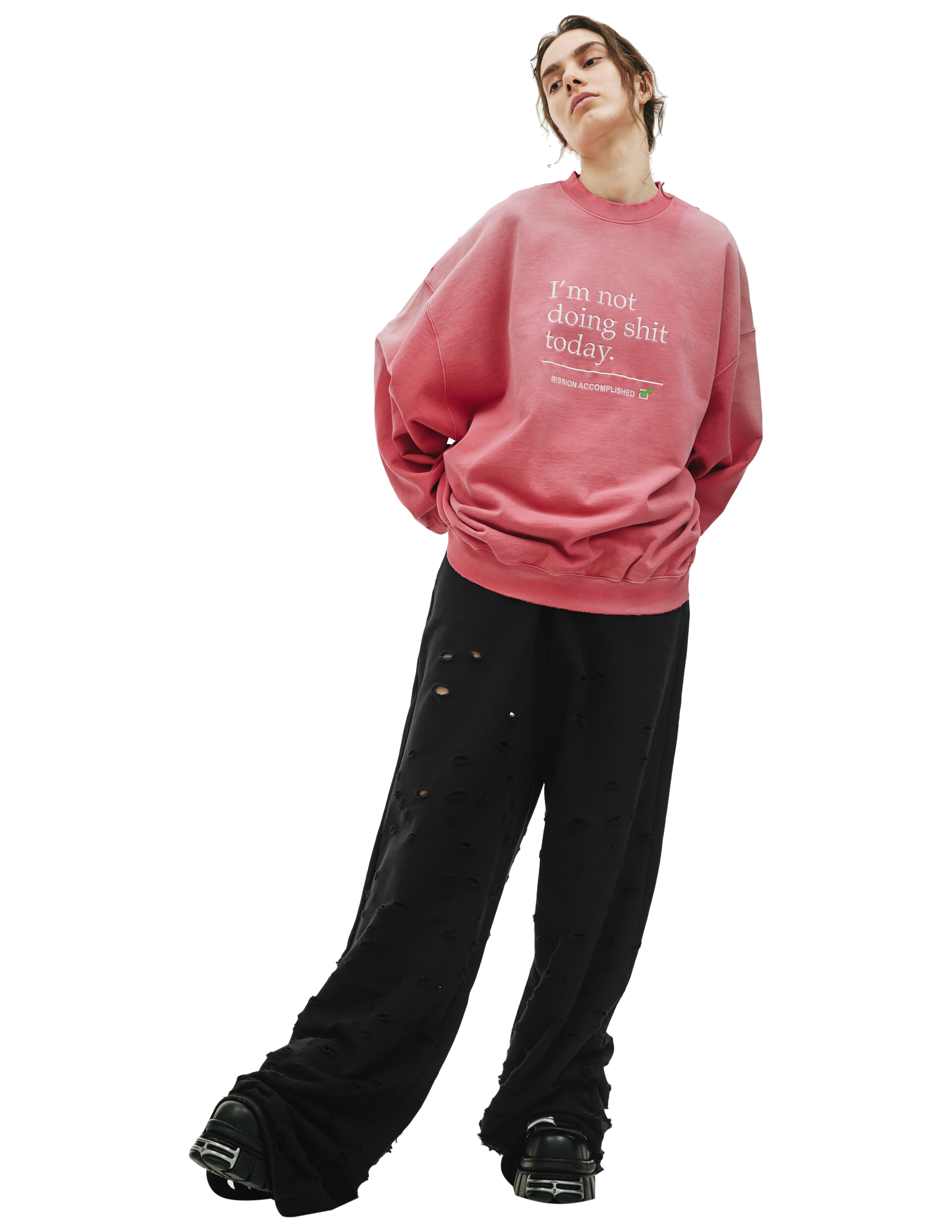 Оверсайз свитшот с принтом VETEMENTS UE63CN160P/1304