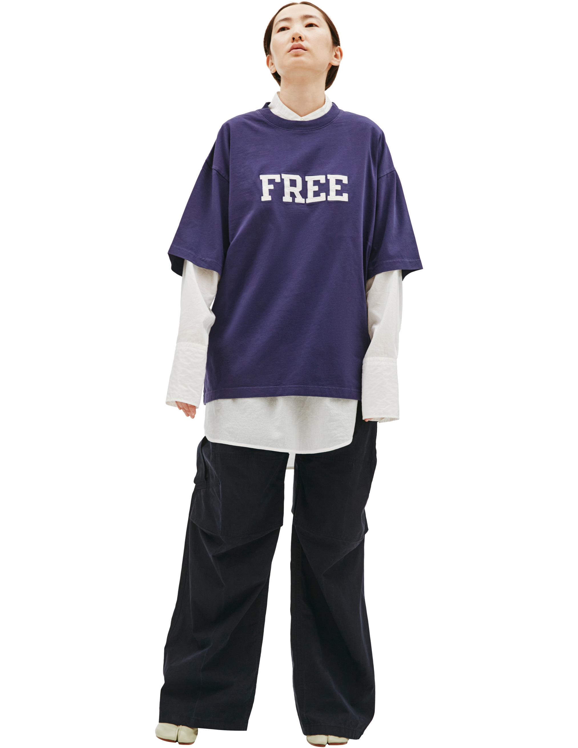 Футболка с надписью FREE Balenciaga 612966/TKVD3/3967
