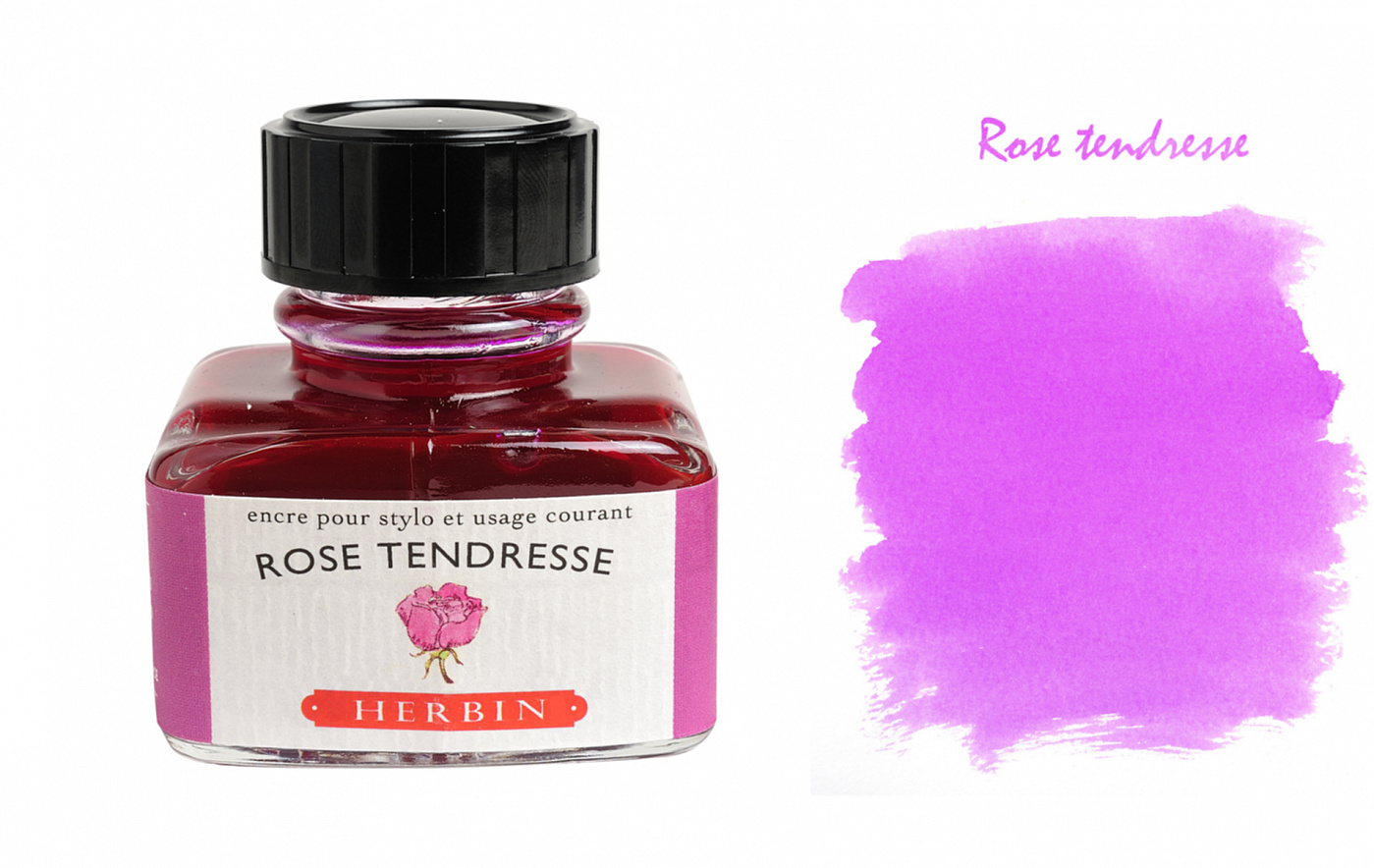 Чернила в банке Herbin, 30 мл, Rose tendresse, Нежно-розовый Herbin-13061T