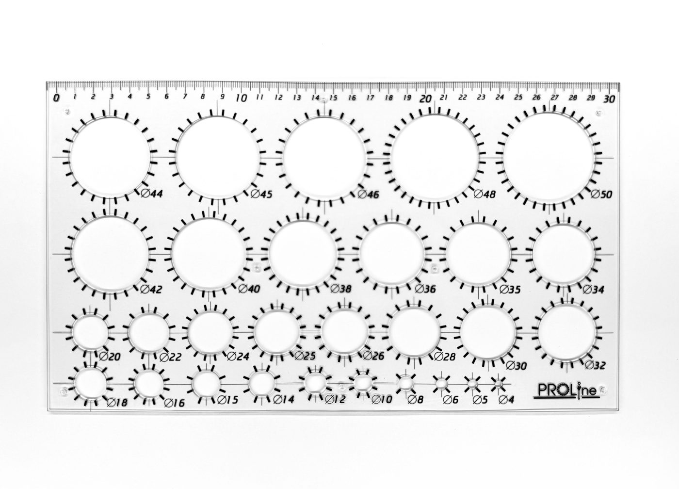 Трафарет окружностей PROLine PROLine-29