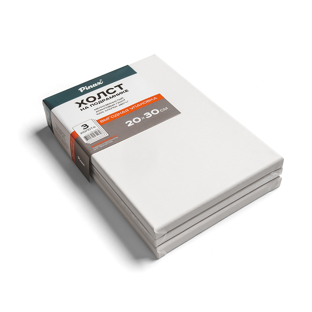 Набор холстов на подрамнике 3 шт Pinax 20x30 см 100% хлопок 280 г P-3pcs.2030
