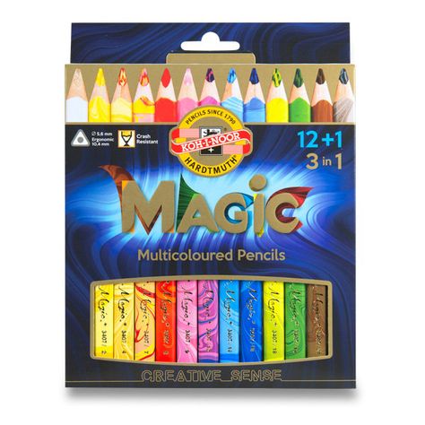 Набор карандашей цветных Koh-I-Noor "Magic" 12 шт трехгранные+блендер Koh–i–Noor KIN-3408/12