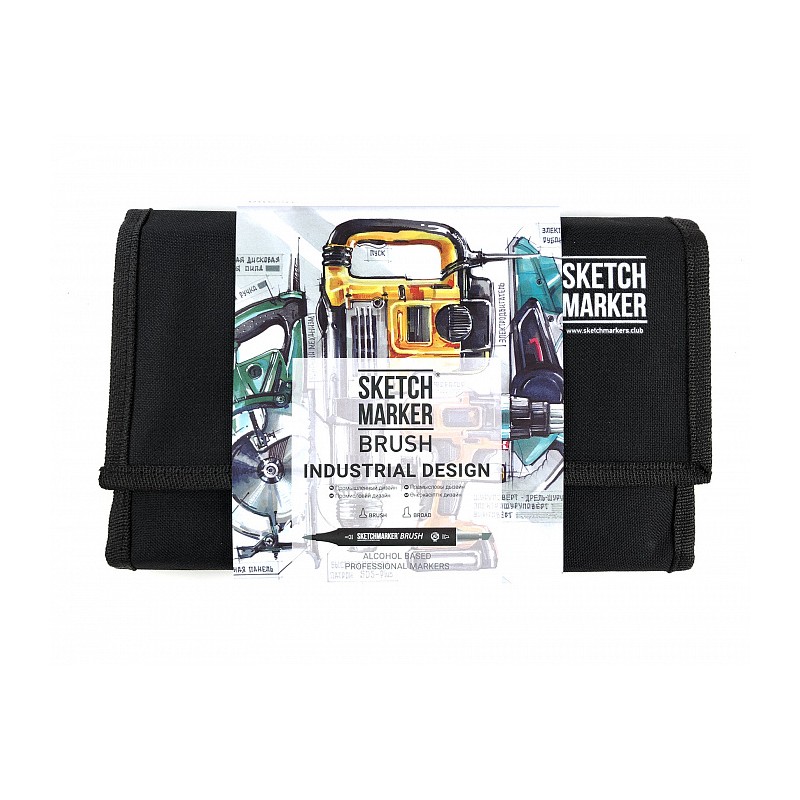 Набор маркеров Sketchmarker Brush 24 Industrial Desing - Промышленный дизайн (24 маркеров+сумка) SMB-24IND
