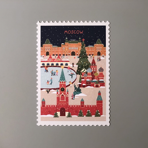 Открытка "Марка. Москва, зима" Подписные издания ПИ-1153702