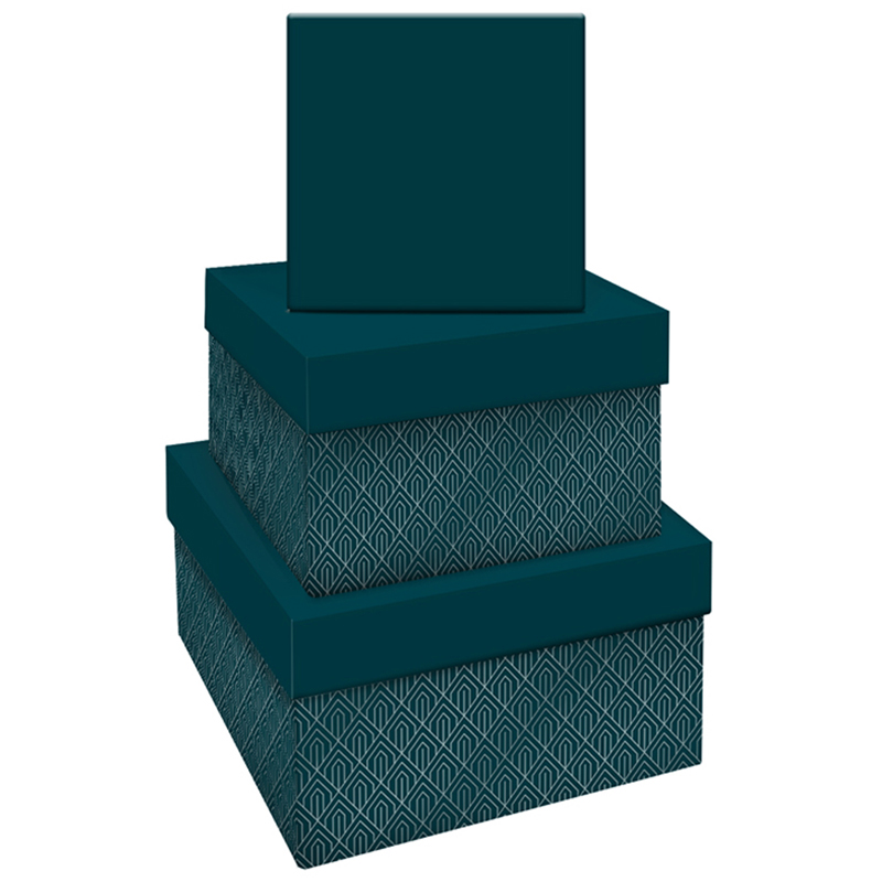 Набор квадратных коробок 3в1, MESHU "Emerald style. Base.", (19,5*19,5*11-15,5*15,5*9см) MESHU-MS_46595