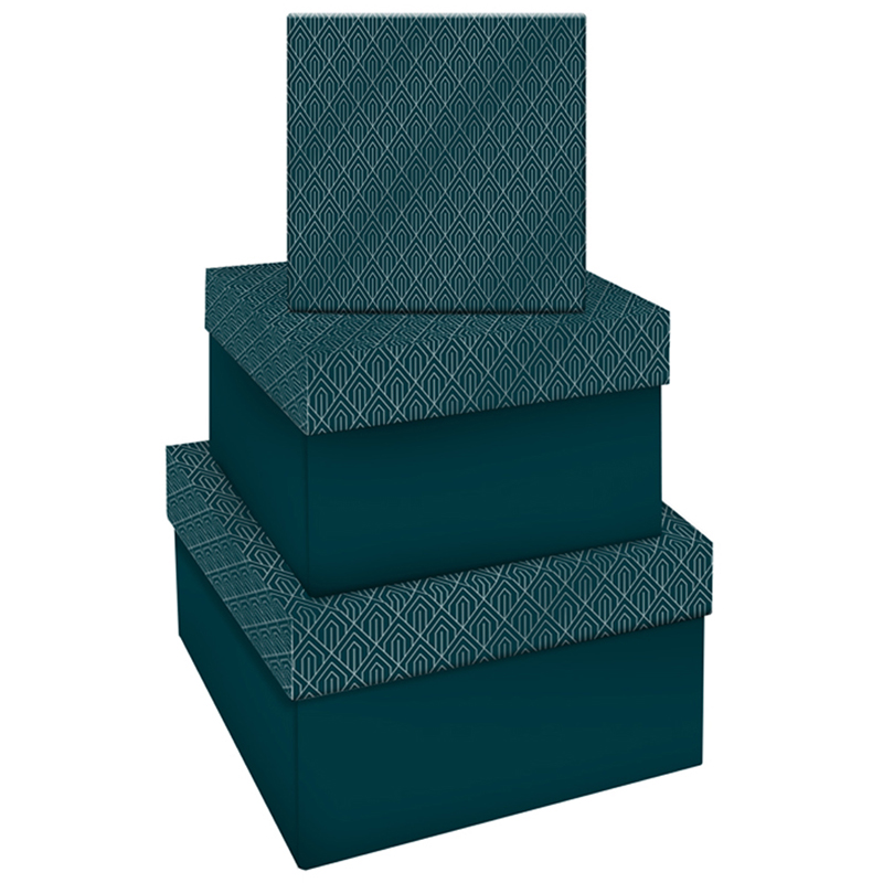 Набор квадратных коробок 3в1, MESHU "Emerald style. Top.", (19,5*19,5*11-15,5*15,5*9см) MESHU-MS_46594