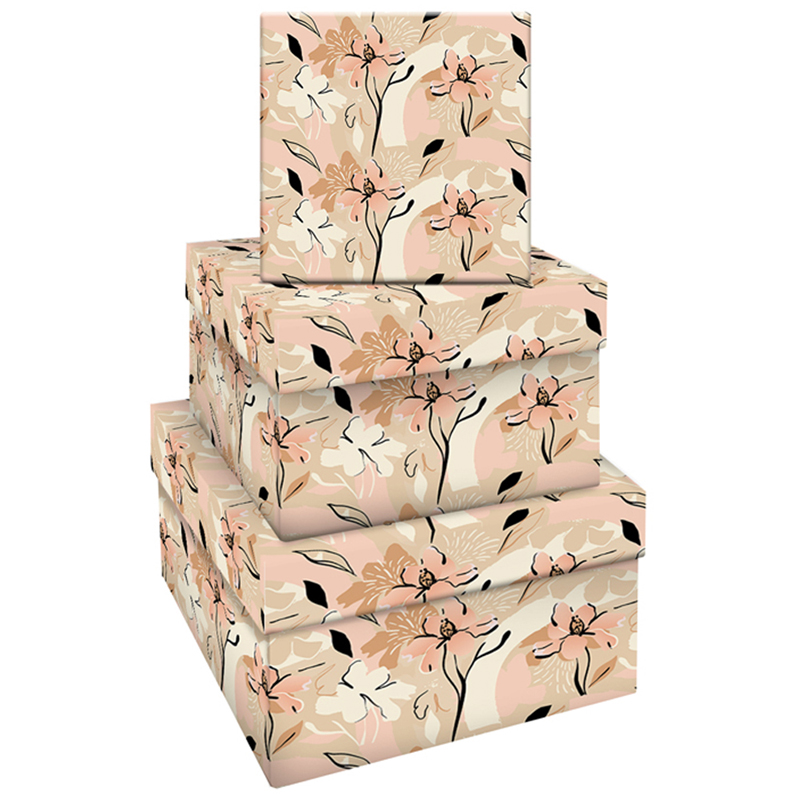 Набор квадратных коробок 3в1, MESHU "Floral mood", (19,5*19,5*11-15,5*15,5*9см) MESHU-MS_46589