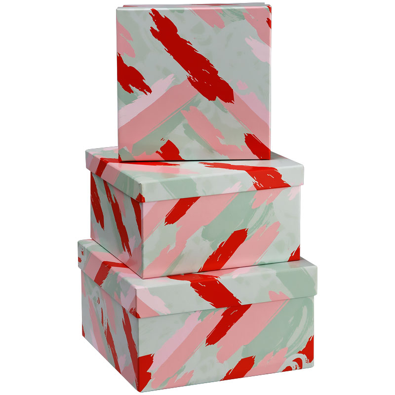 Набор квадратных коробок 3в1, MESHU "Stylish green", (19,5*19,5*11-15,5*15,5*9см) MESHU-Кк_41134
