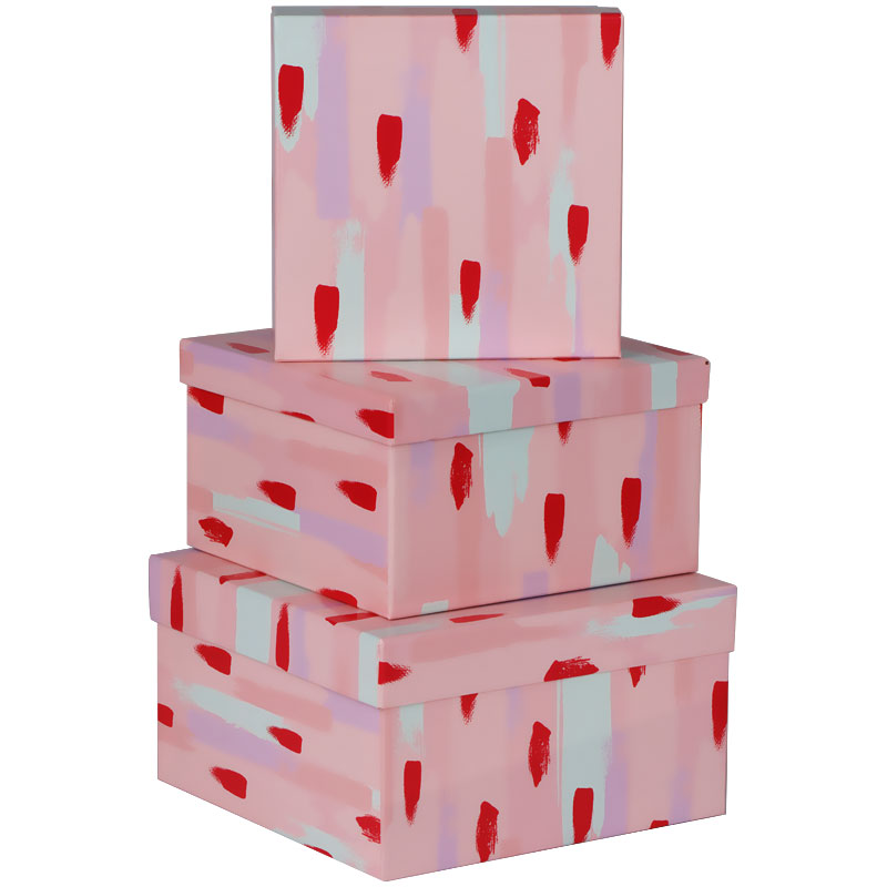Набор квадратных коробок 3в1, MESHU "Stylish pink", (19,5*19,5*11-15,5*15,5*9см) MESHU-Кк_41133