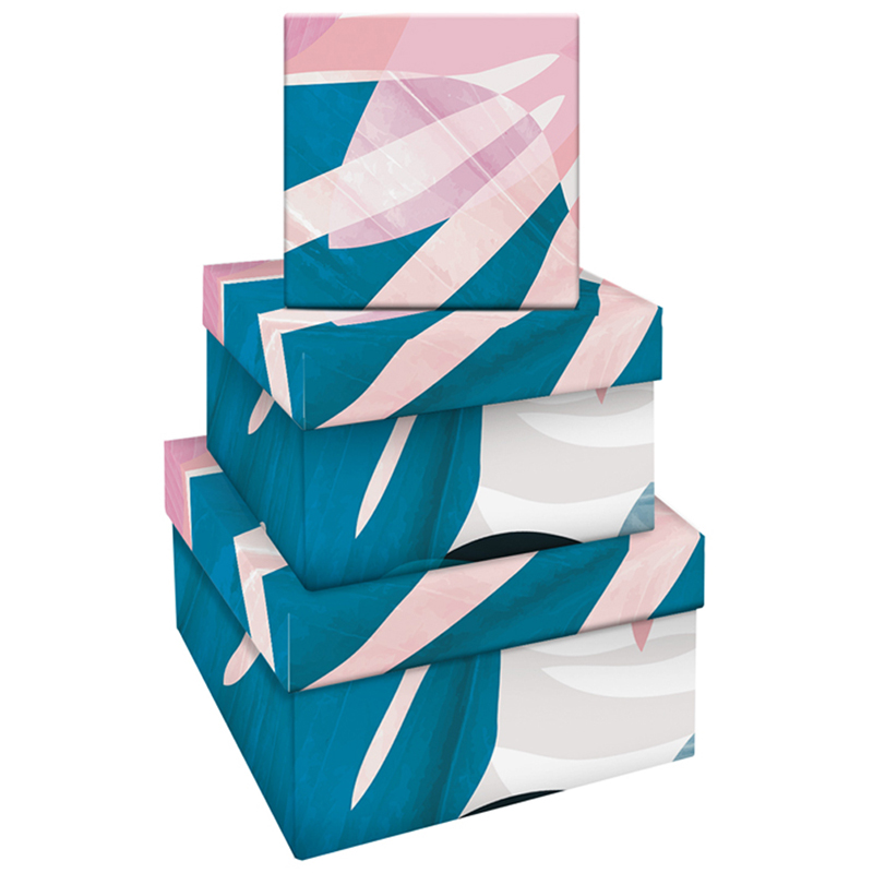 Набор квадратных коробок 3в1, MESHU "Tropical Flower", (19,5*19,5*11-15,5*15,5*9см) MESHU-MS_46591
