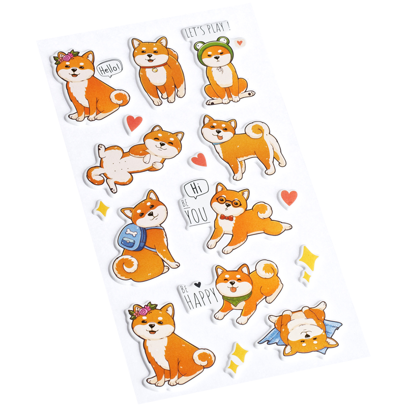 Наклейки объемные MESHU "Cute dog", 10*24см, 16 наклеек MESHU-MS_36951