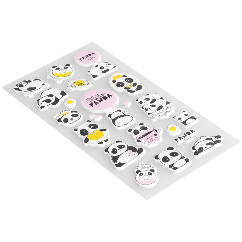 Наклейки объемные MESHU "Hello panda", 10*24см, 21 наклейка MESHU-MS_36959