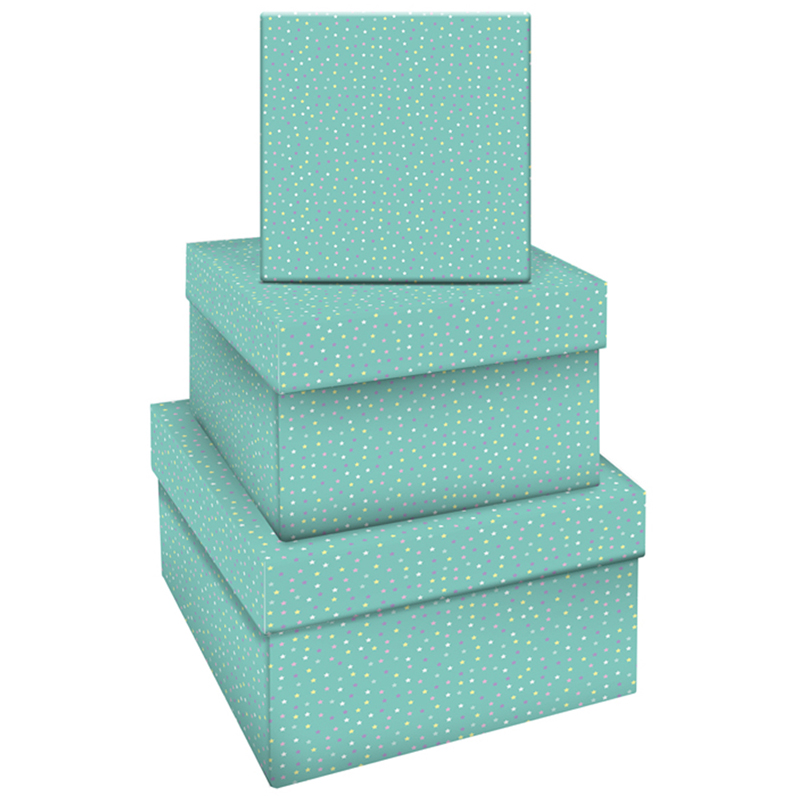 Набор квадратных коробок 3в1, MESHU "Turquoise style", (19,5*19,5*11-15,5*15,5*9см) MESHU-MS_46582