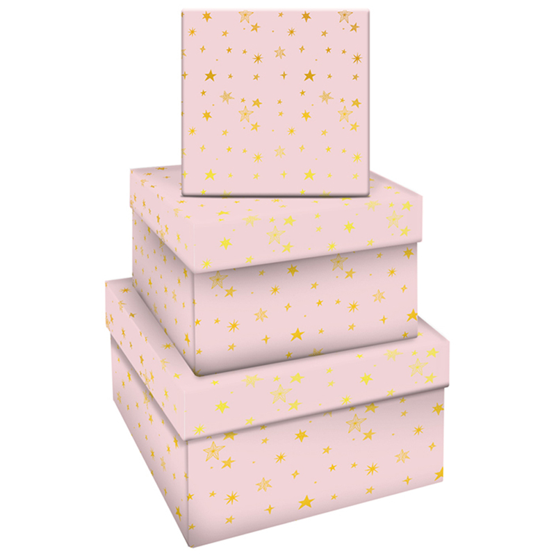 Набор квадратных коробок 3в1, MESHU "Stars", (19,5*19,5*11-15,5*15,5*9см) MESHU-MS_46600