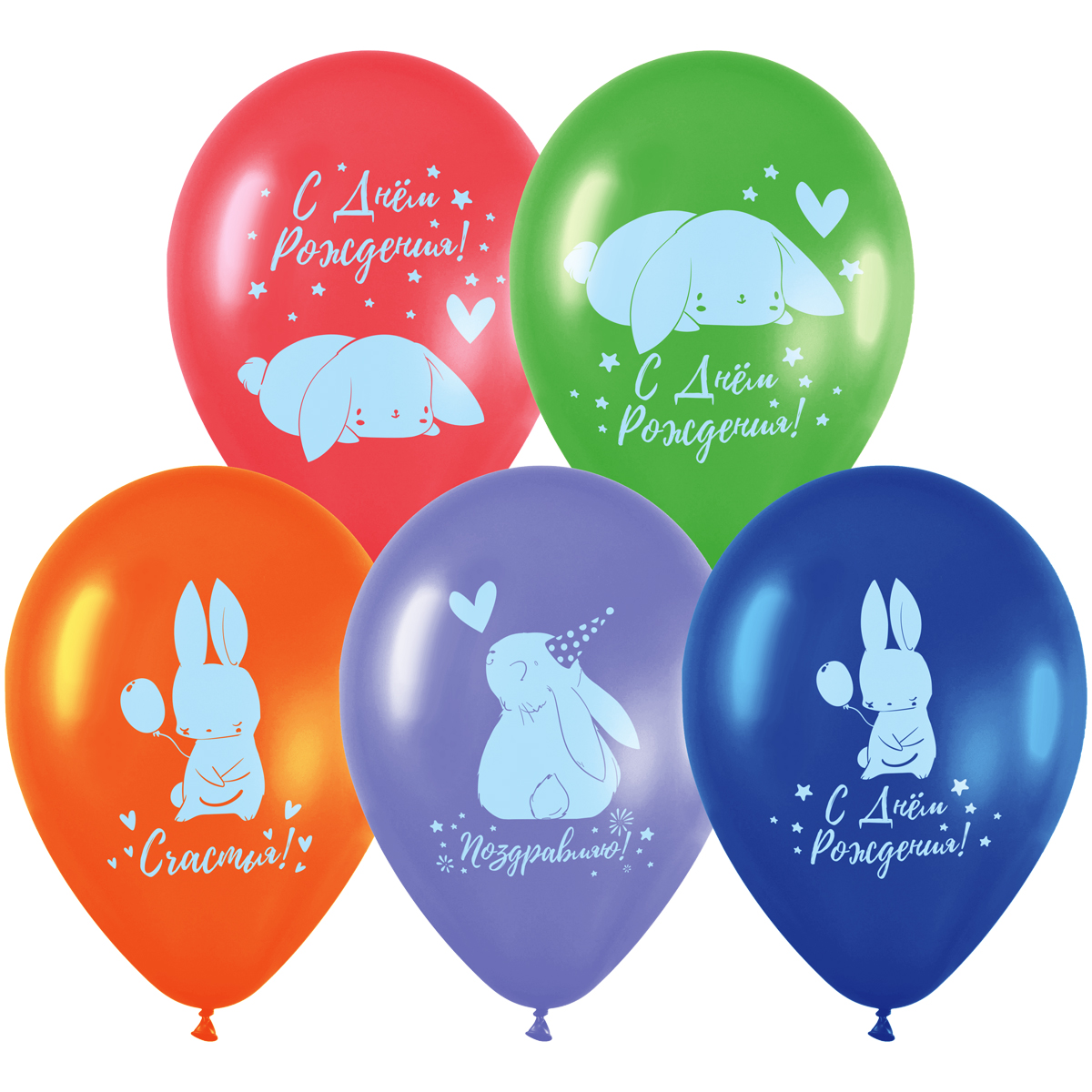 Воздушные шары MESHU "Honey bunny" 10 шт., М12/30 см, пастель, ассорти Meshu-MS_52766