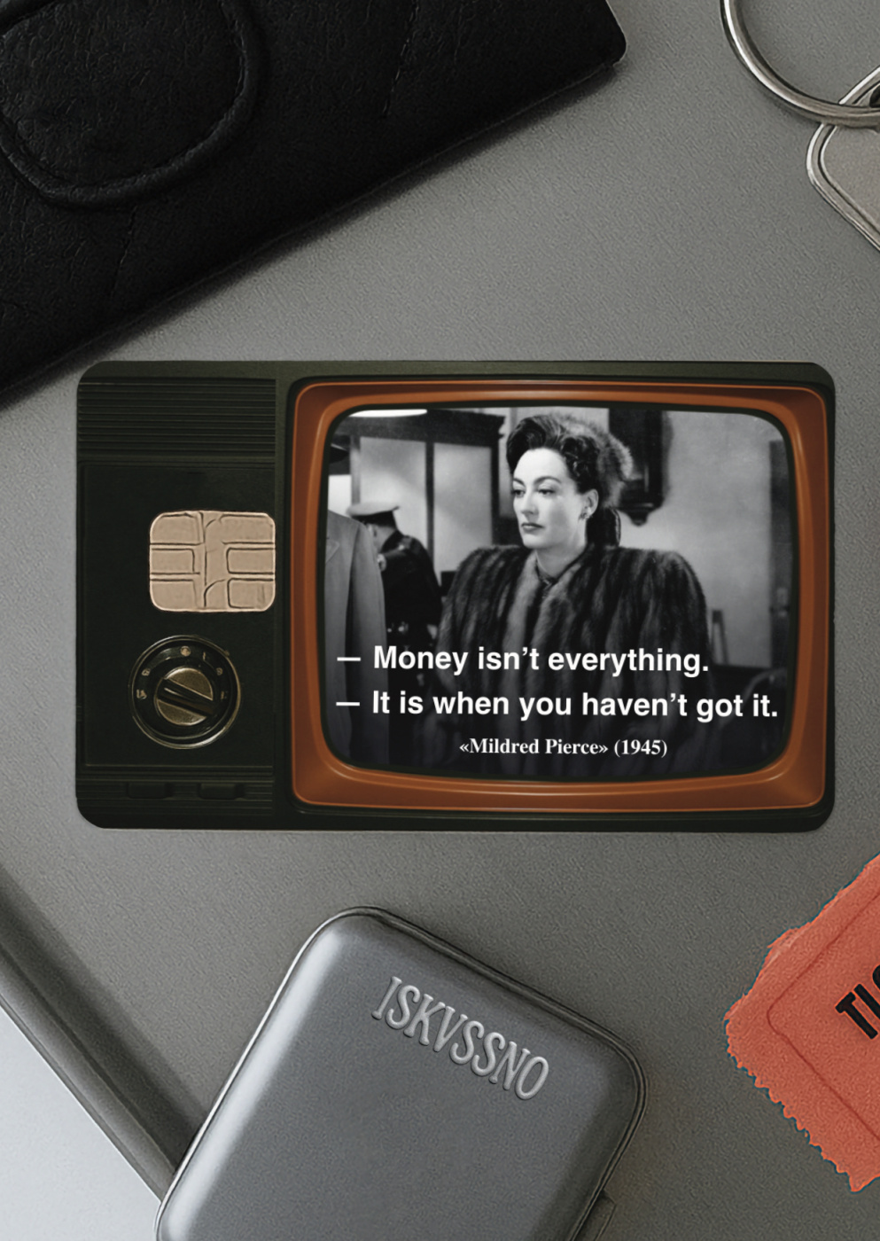 Наклейка матовая на банковскую карту ISKVSSNO "Money is everything" ISKVSSNO-78
