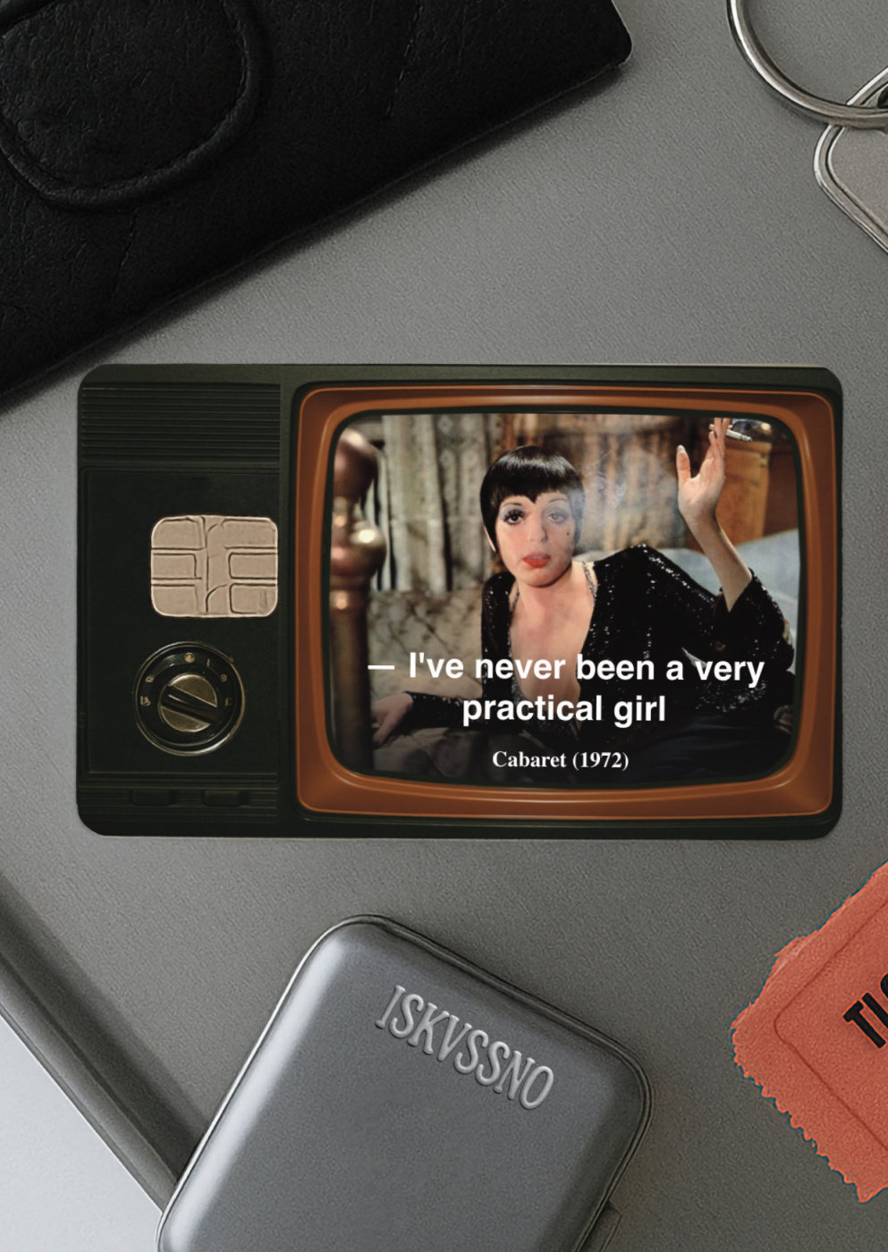 Наклейка матовая на банковскую карту ISKVSSNO "Practical girl" ISKVSSNO-75