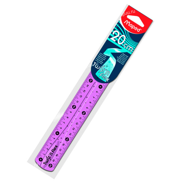Линейка пластиковая 20 см Maped неломающаяся TWIST`N flex Maped-0279210