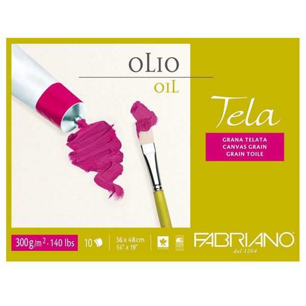 Альбом-склейка для масла Fabriano "Tela" 36x48 см 10 л 300 г, структура холста FBR-68003648