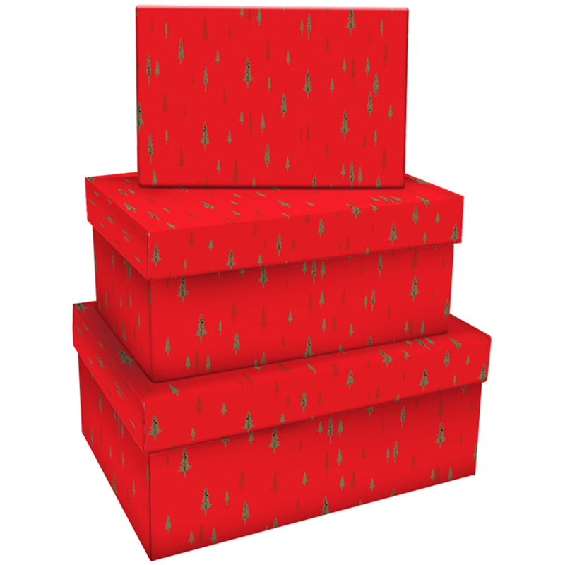 Набор прямоугольных коробок 3в1, MESHU "Christmas trees", (19*12*7,5-15*10*5см) MESHU-MS_46610