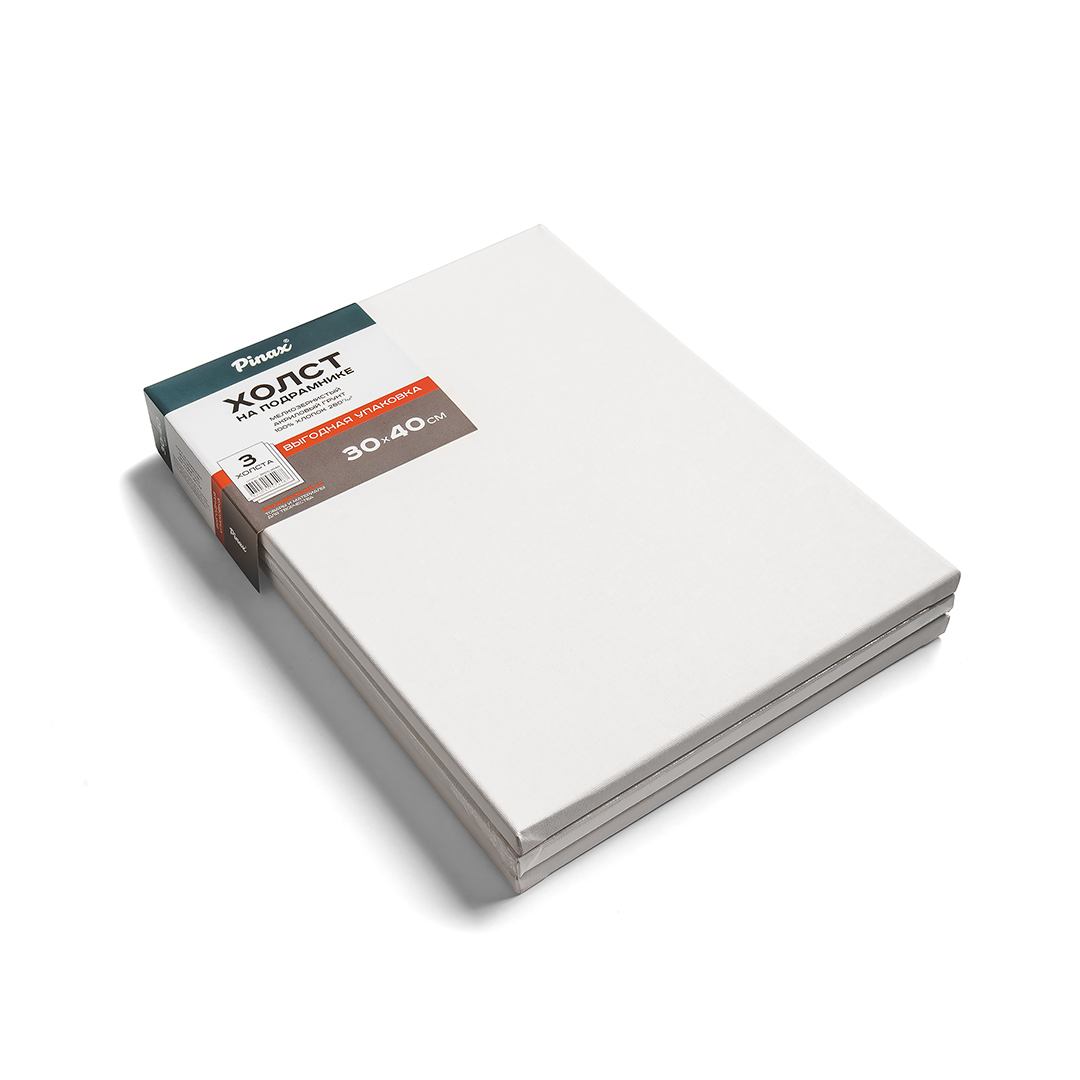 Набор холстов на подрамнике 3 шт Pinax 30x40 см 100% хлопок 280 г P-3pcs.3040