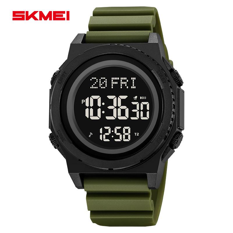 Multifunctional Electronic Watch Men s World Time Daylight Saving Time Student Electronic Watch армия зеленый Skmei