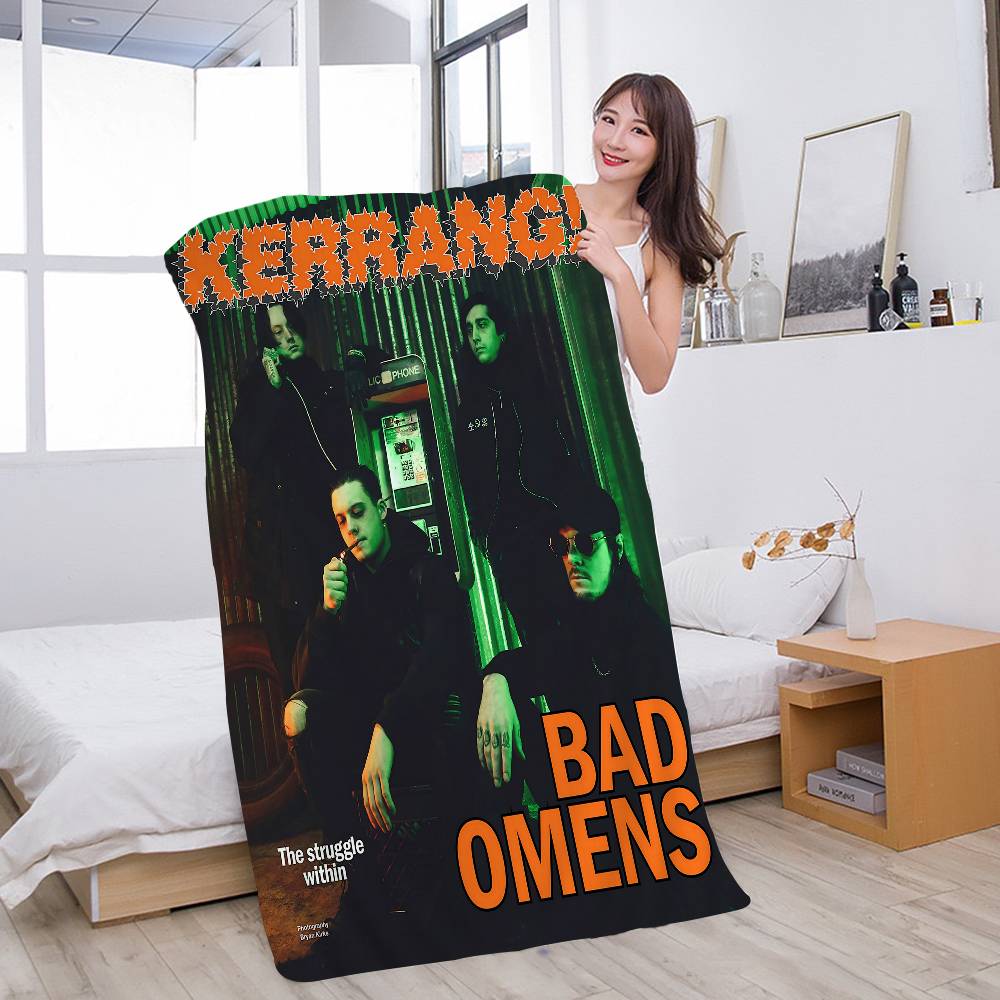 Rock Band B-Bad O-Omens Банное полотенце Микрофибра Мягкое Впитывающее Дышащее Для Девочки Детей Декоративное Мультяшное Пляжное полотенце W30*H60(CM) gray Ka Chen Muda