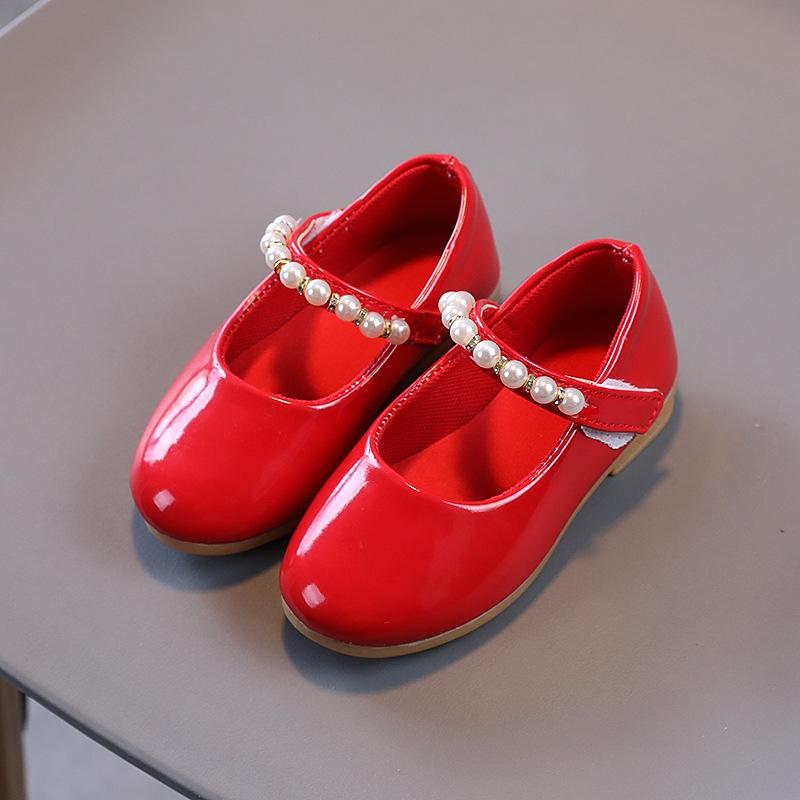 Zapatos NiñaShoe Детские кожаные туфли для девочек, весна-осень, туфли принцессы для девочек, мягкие одинарные туфли, туфли Мэри Джейн для детей 21-insole13cm красный Happy Soles
