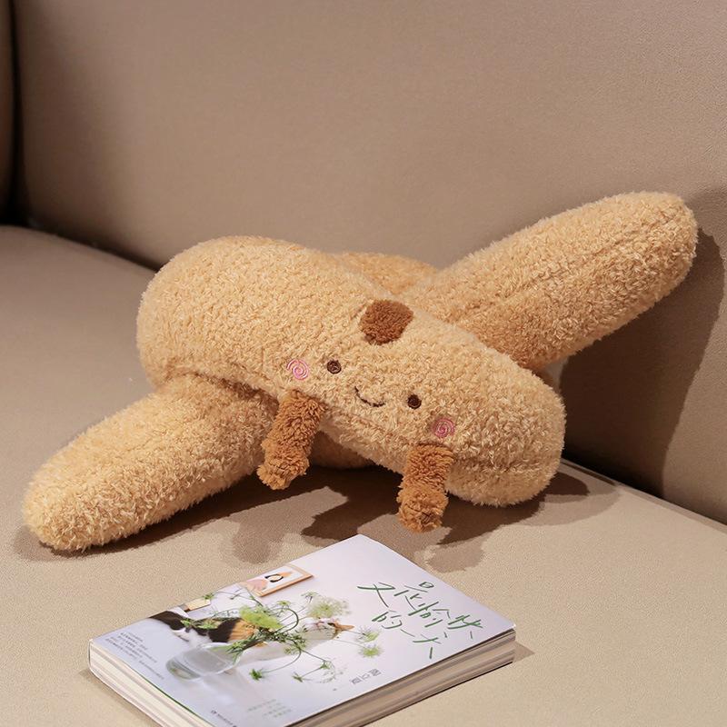 Creative Simulation Baguette Plush Toy Bread Doll Home Sofa Pillow Girl Soothes Rag Doll 40*20cm（0.2kg） beige Prettiest Time