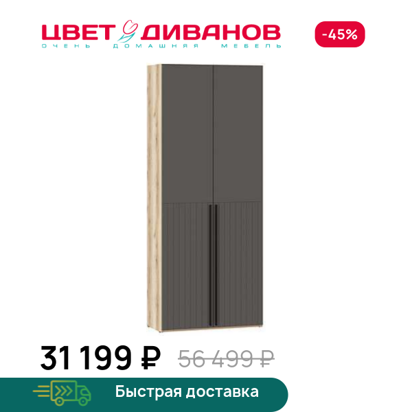 Шкаф Infinity 2Д 90х40 глухой Цвет Диванов ЦБ-00322945