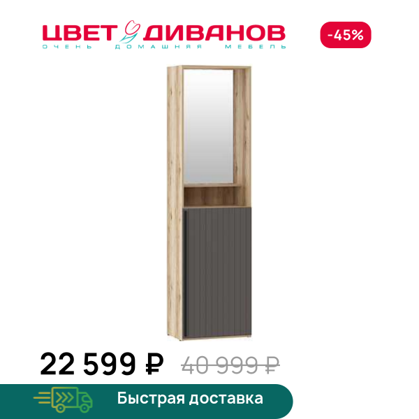 Шкаф-пенал Infinity 60х40 глухой Цвет Диванов ЦБ-00322955