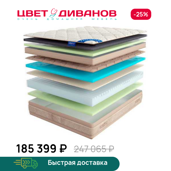 Матрас Kristal Gold с топпером Memory 42 Цвет Диванов ЦБ-00068667