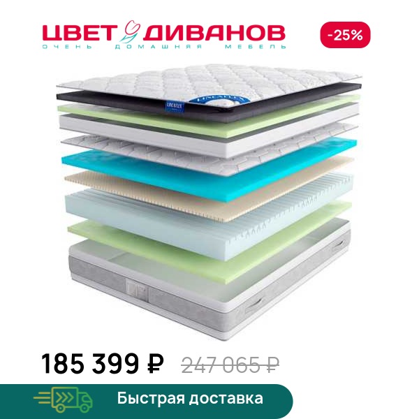 Матрас Kristal Silver с топпером Latex 42 Цвет Диванов ЦБ-00068861