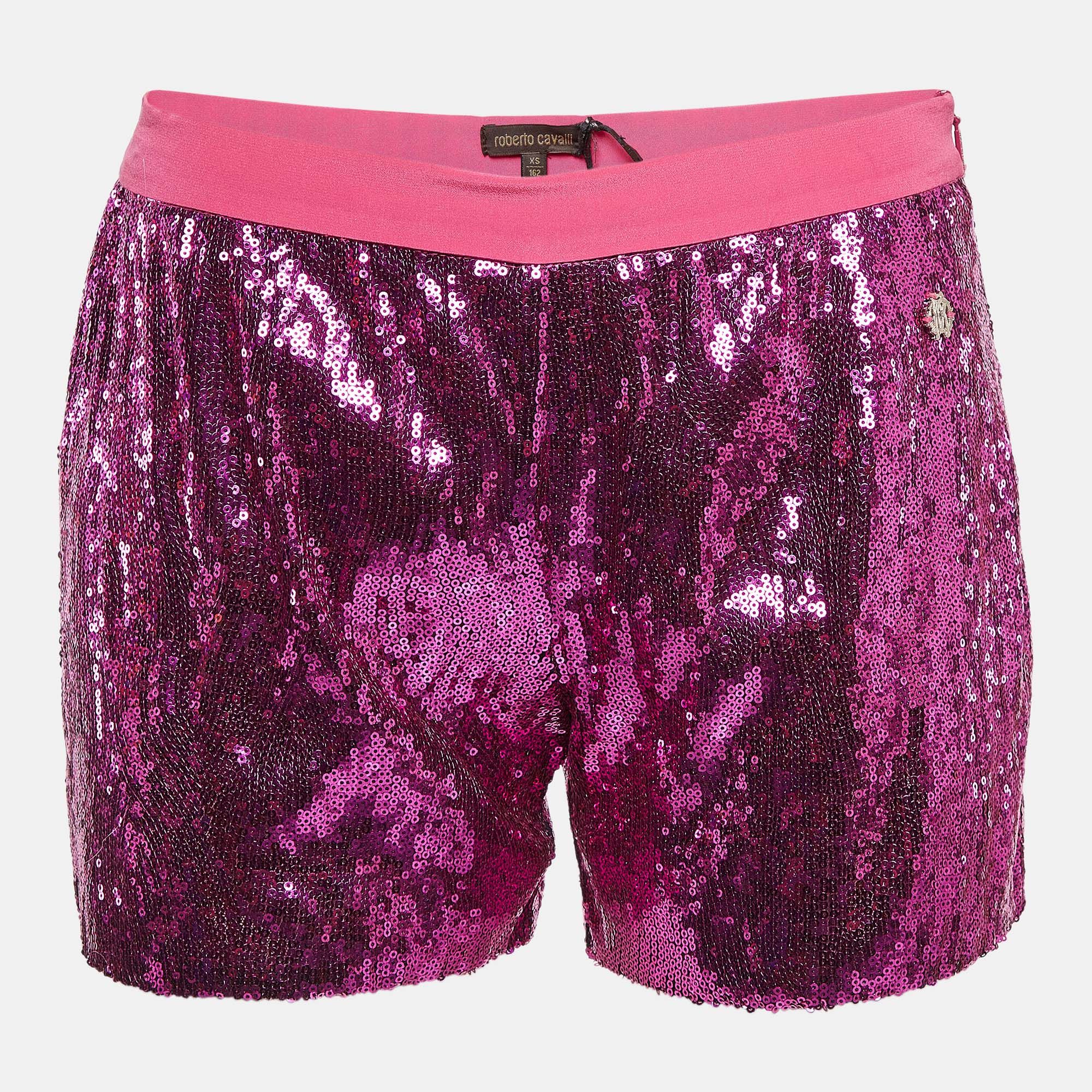 Roberto Cavalli Pink Sequin Shorts XS